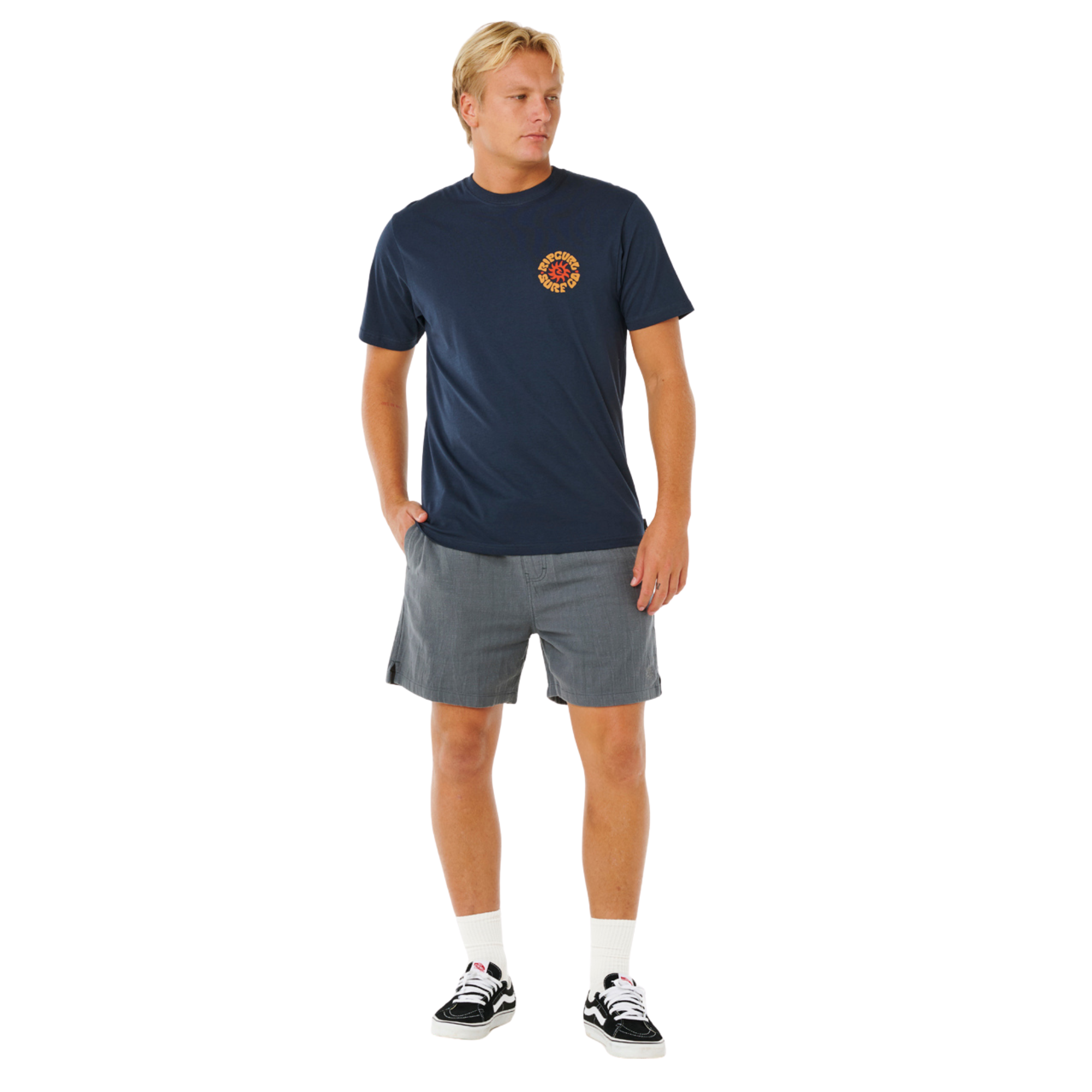 Rip Curl Men's Pacific Rinse Circle Short Sleeve Tee (Dark Navy)
