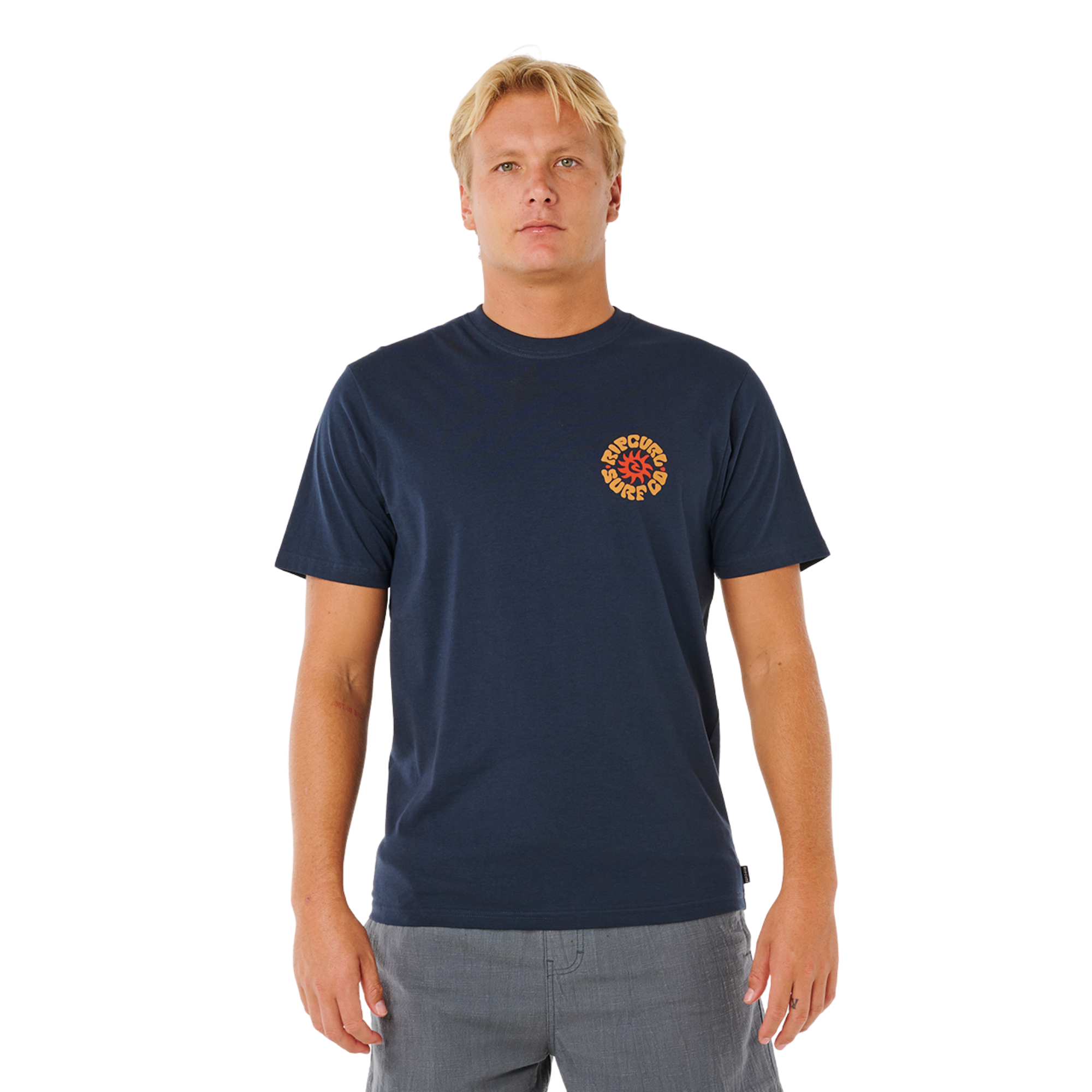 Rip Curl Men's Pacific Rinse Circle Short Sleeve Tee (Dark Navy)