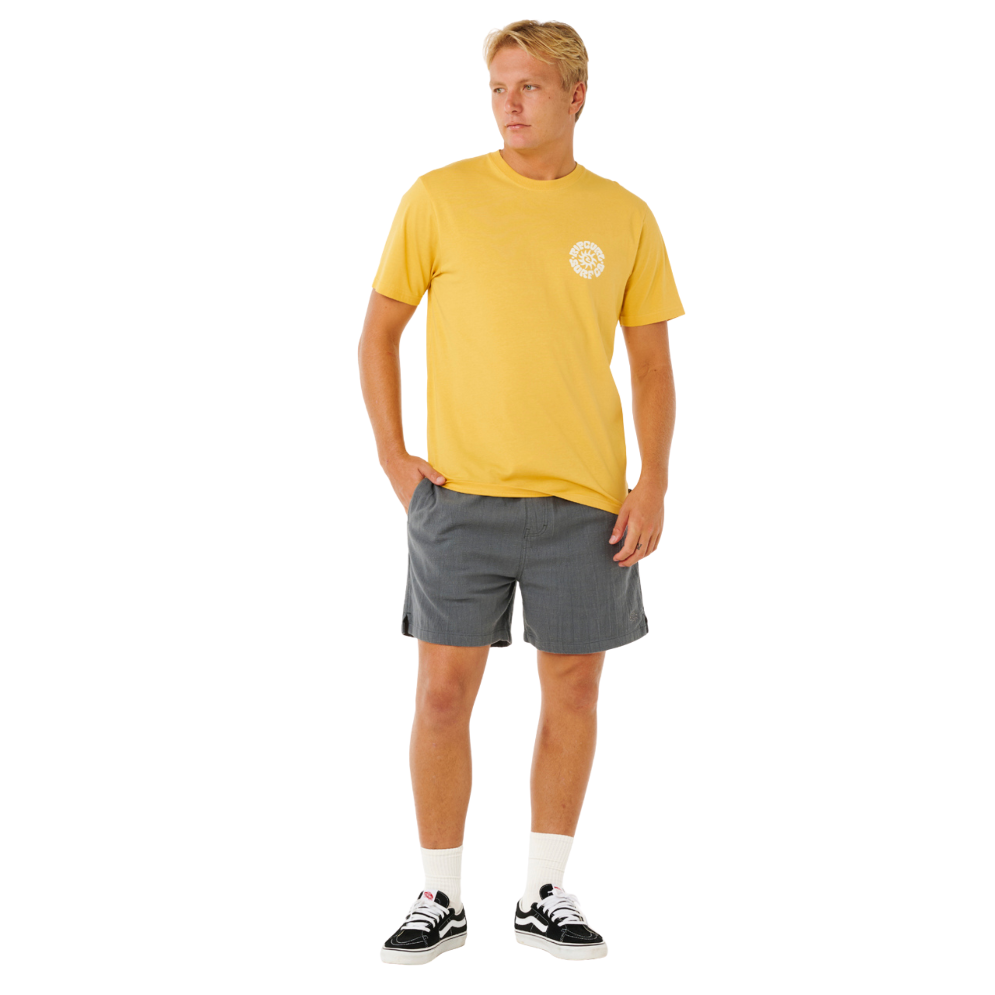 Rip Curl Men's Pacific Rinse Circle Short Sleeve Tee (Ochre)