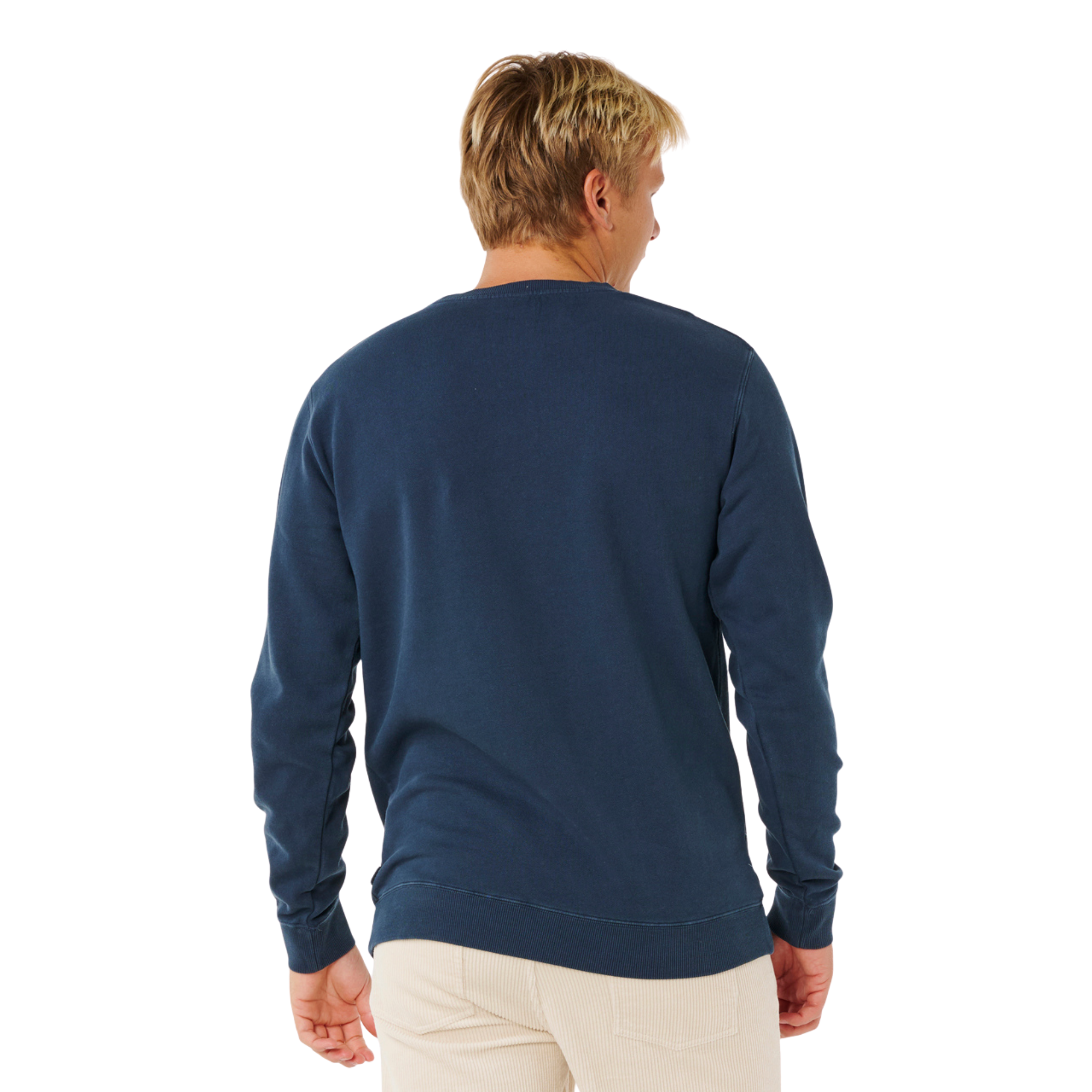 Rip Curl Men's Pacific Rinse Patch Crew Neck Sweatshirt (Dark Navy)
