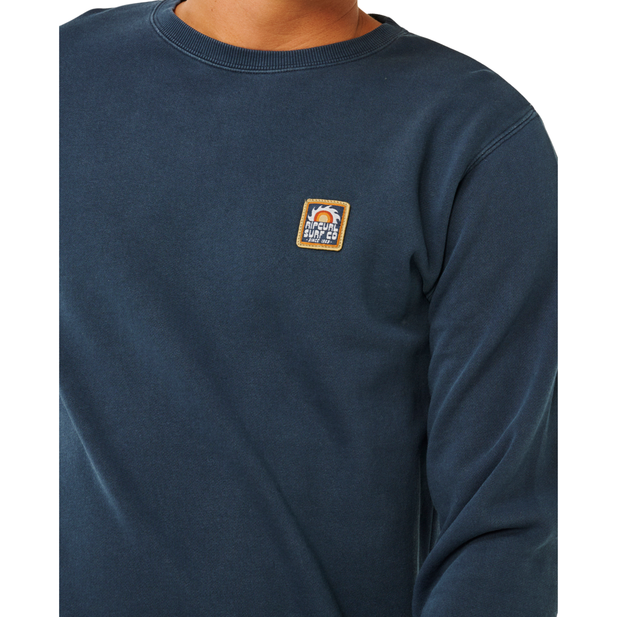Rip Curl Men's Pacific Rinse Patch Crew Neck Sweatshirt (Dark Navy)