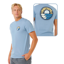Load image into Gallery viewer, Rip Curl Men's Pacific Rinse Stacked Short Sleeve Tee (Faded Denim)
