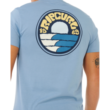 Load image into Gallery viewer, Rip Curl Men's Pacific Rinse Stacked Short Sleeve Tee (Faded Denim)
