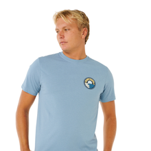 Load image into Gallery viewer, Rip Curl Men's Pacific Rinse Stacked Short Sleeve Tee (Faded Denim)
