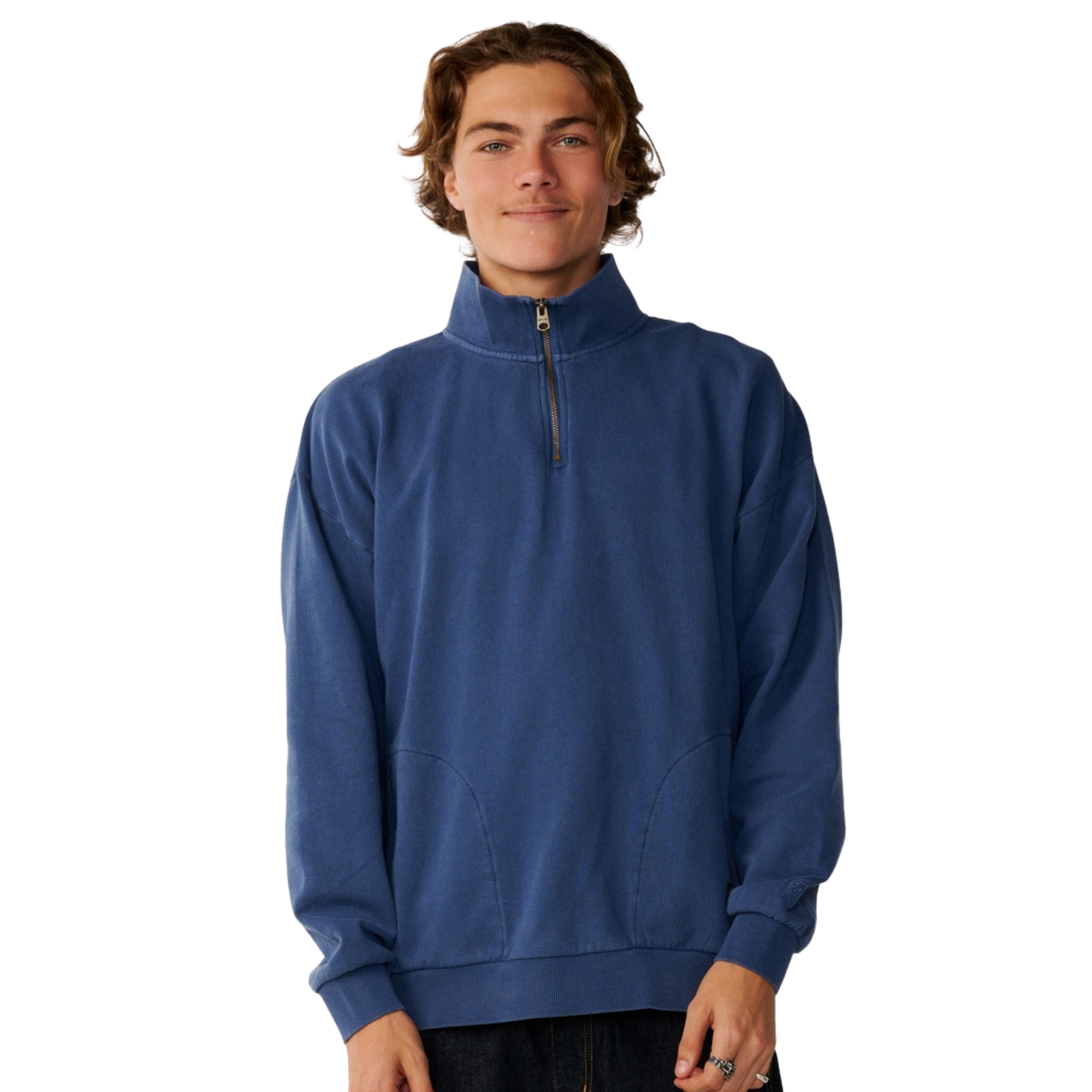 Rip Curl Men's Premium Surf Quarter Zip Crew Fleece Light Navy 2359 0AOMFL