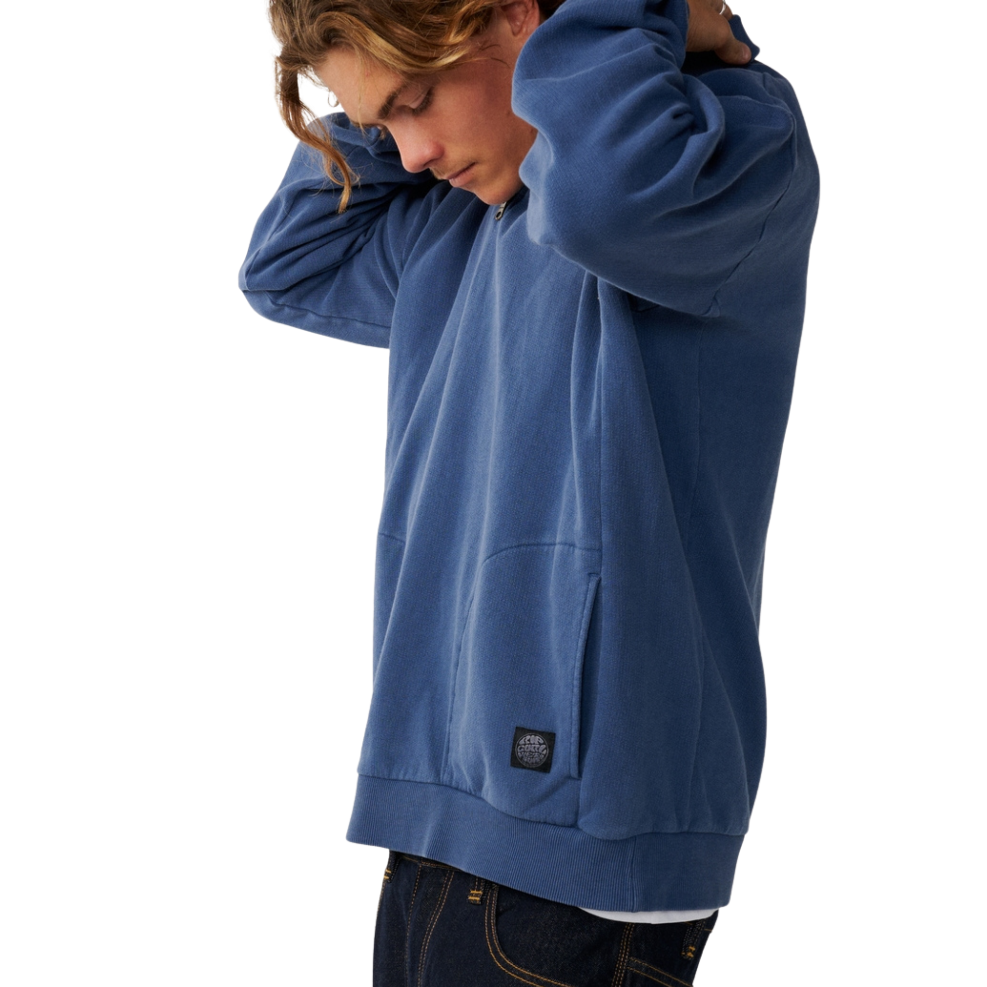 Rip Curl Men's Premium Surf Quarter Zip Crew Fleece Light Navy 2359 0AOMFL