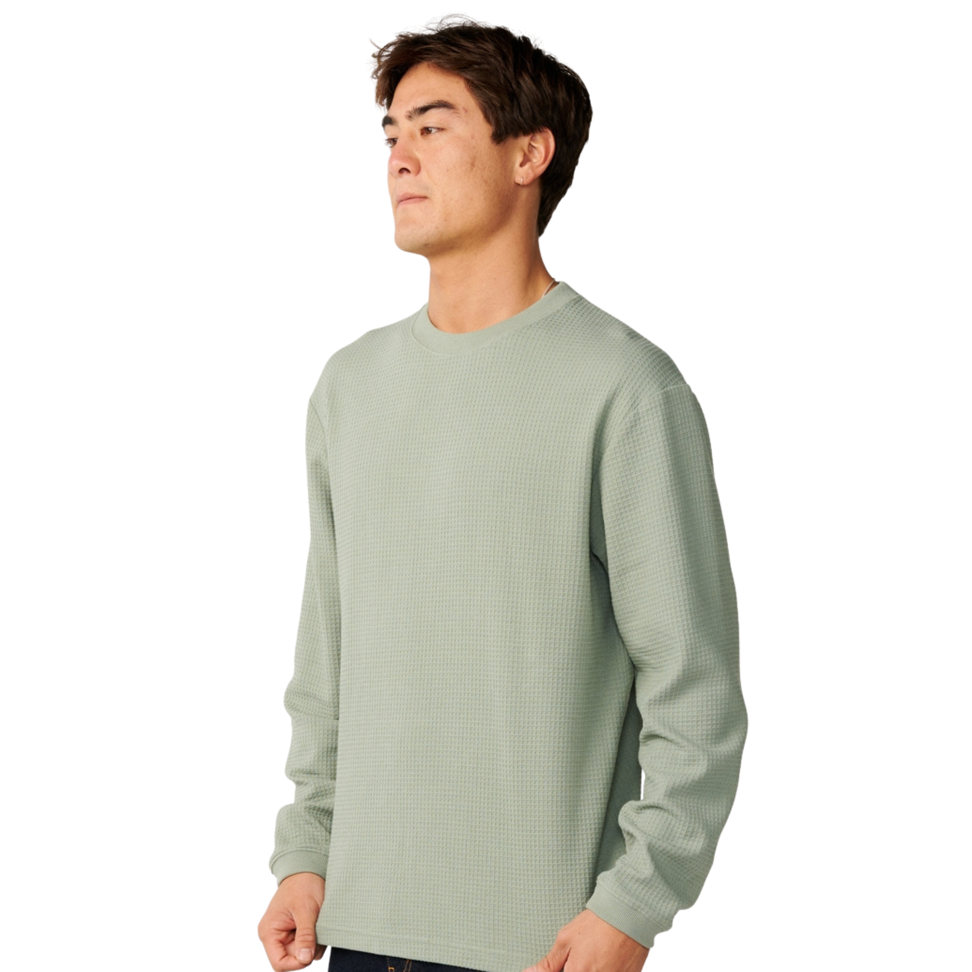 Rip Curl Men's Premium Surf Waffle Long Sleeve Tee Sweatshirt Sage 3396 13BMTE