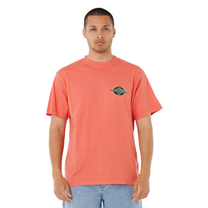 Rip Curl Men's Raw Burst Short Sleeve Tee (Rose Sky)