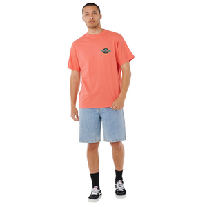 Rip Curl Men's Raw Burst Short Sleeve Tee (Rose Sky)