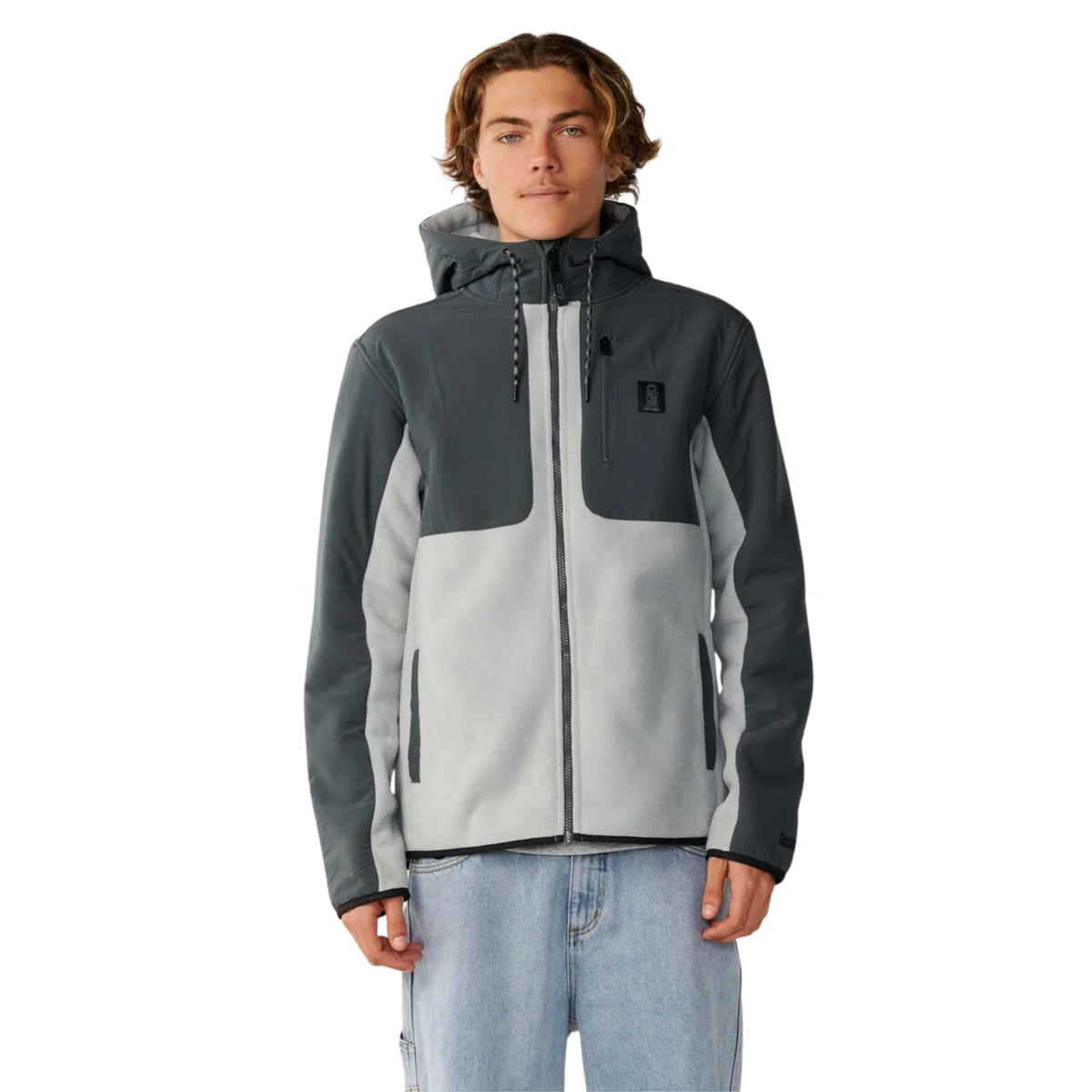 Rip Curl Men's Search Series Hooded Full Zip Fleece (Charcoal Grey)