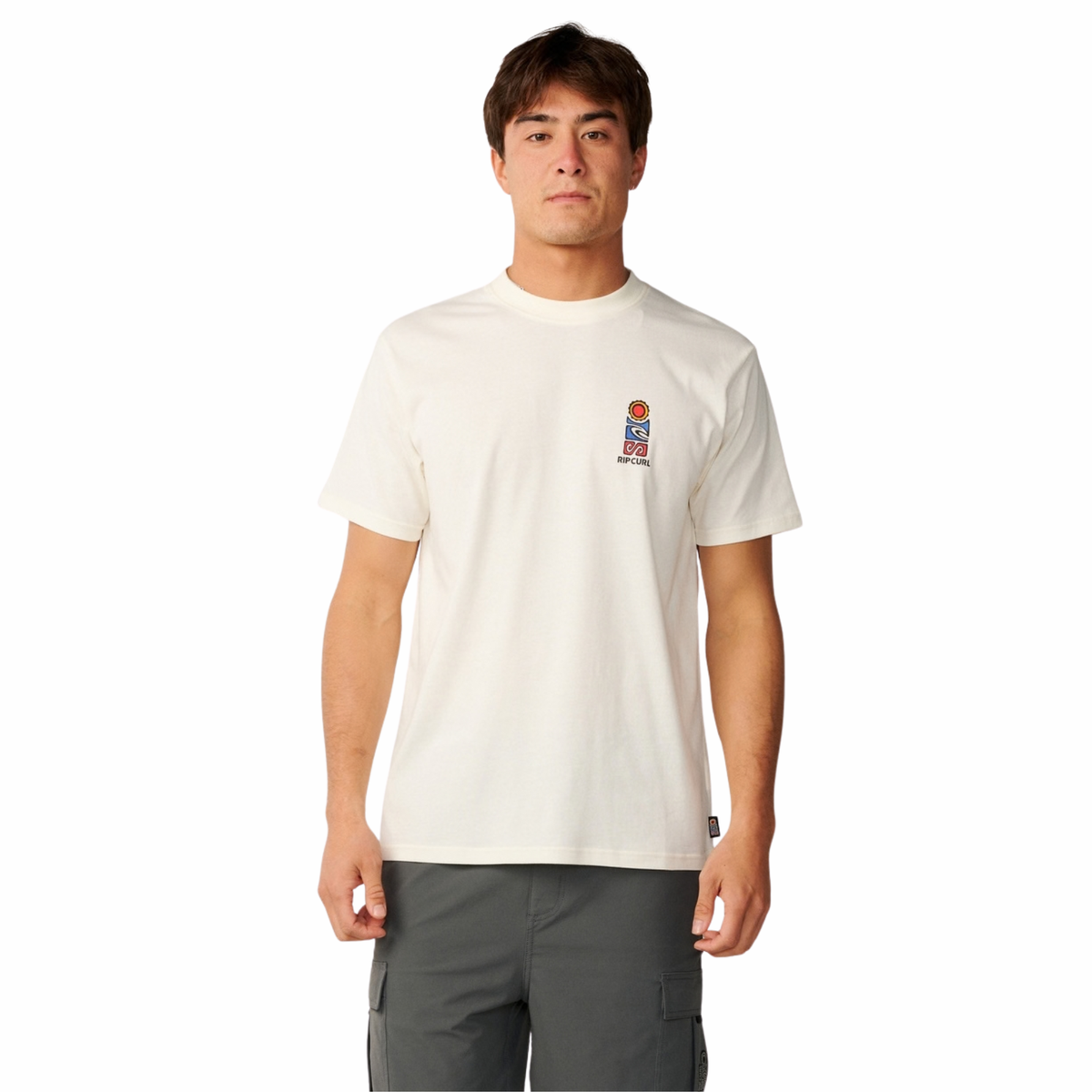 Rip Curl Men's Search Series Vaporcool Stack Short Sleeve Tee (Bone)