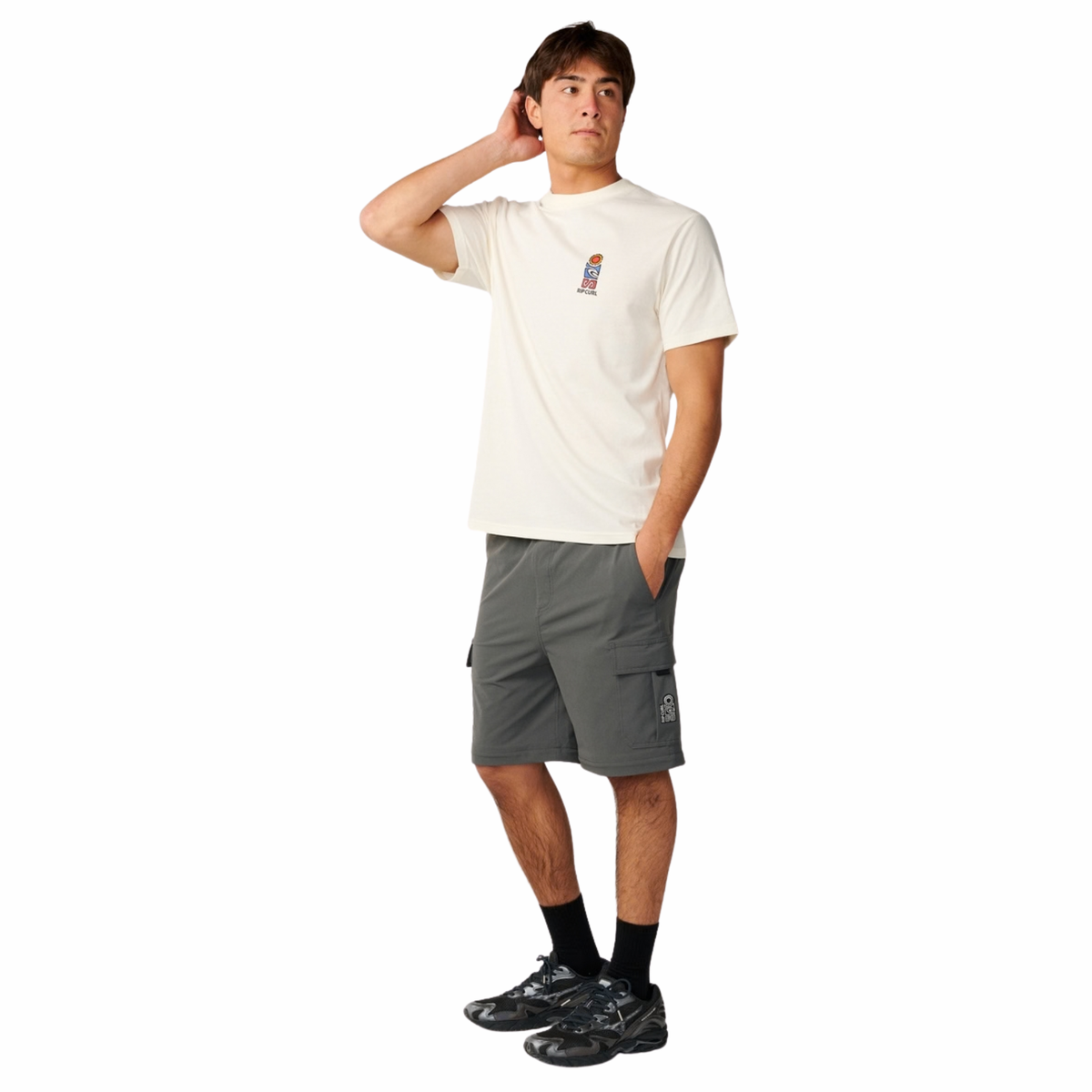 Rip Curl Men's Search Series Vaporcool Stack Short Sleeve Tee (Bone)