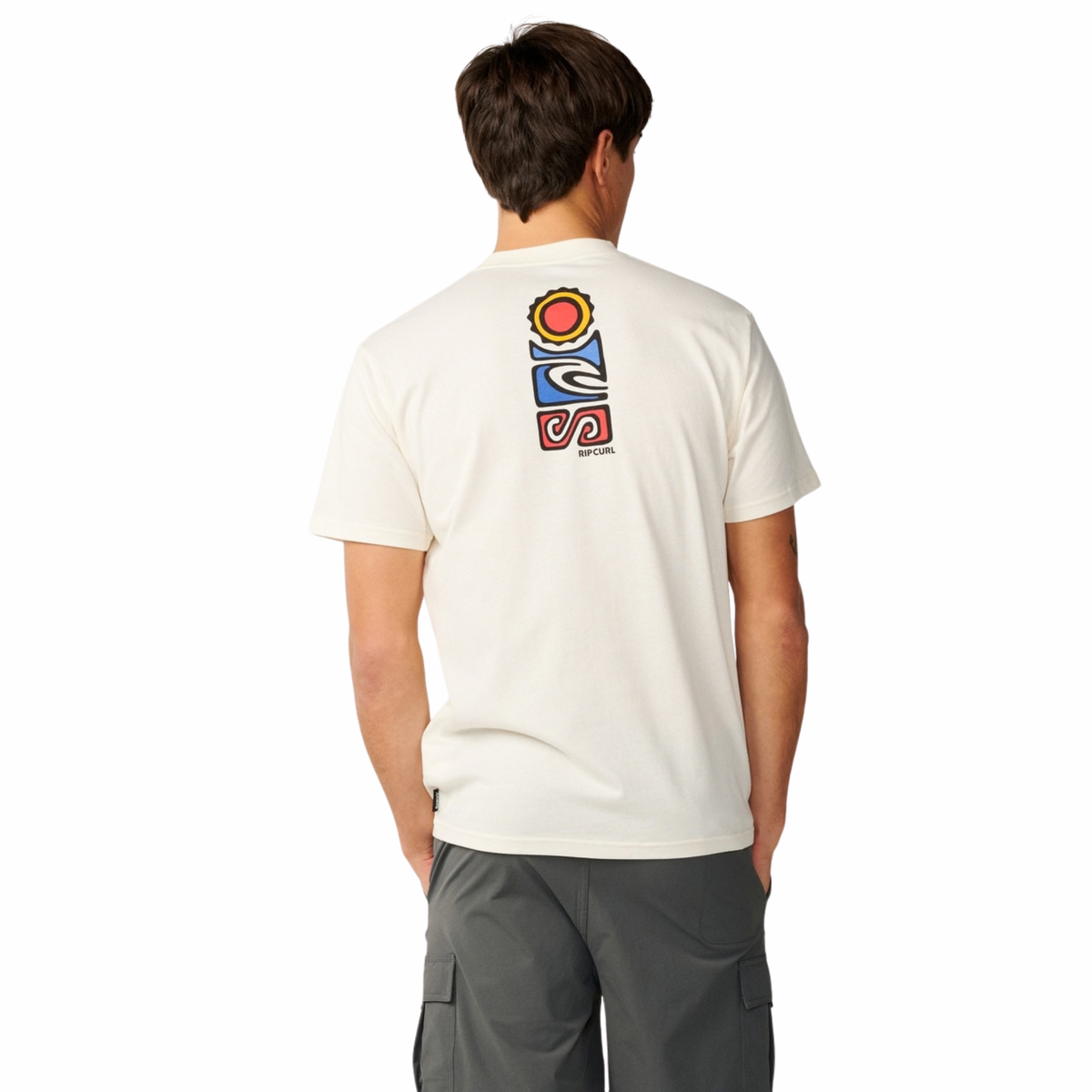Rip Curl Men's Search Series Vaporcool Stack Short Sleeve Tee (Bone)