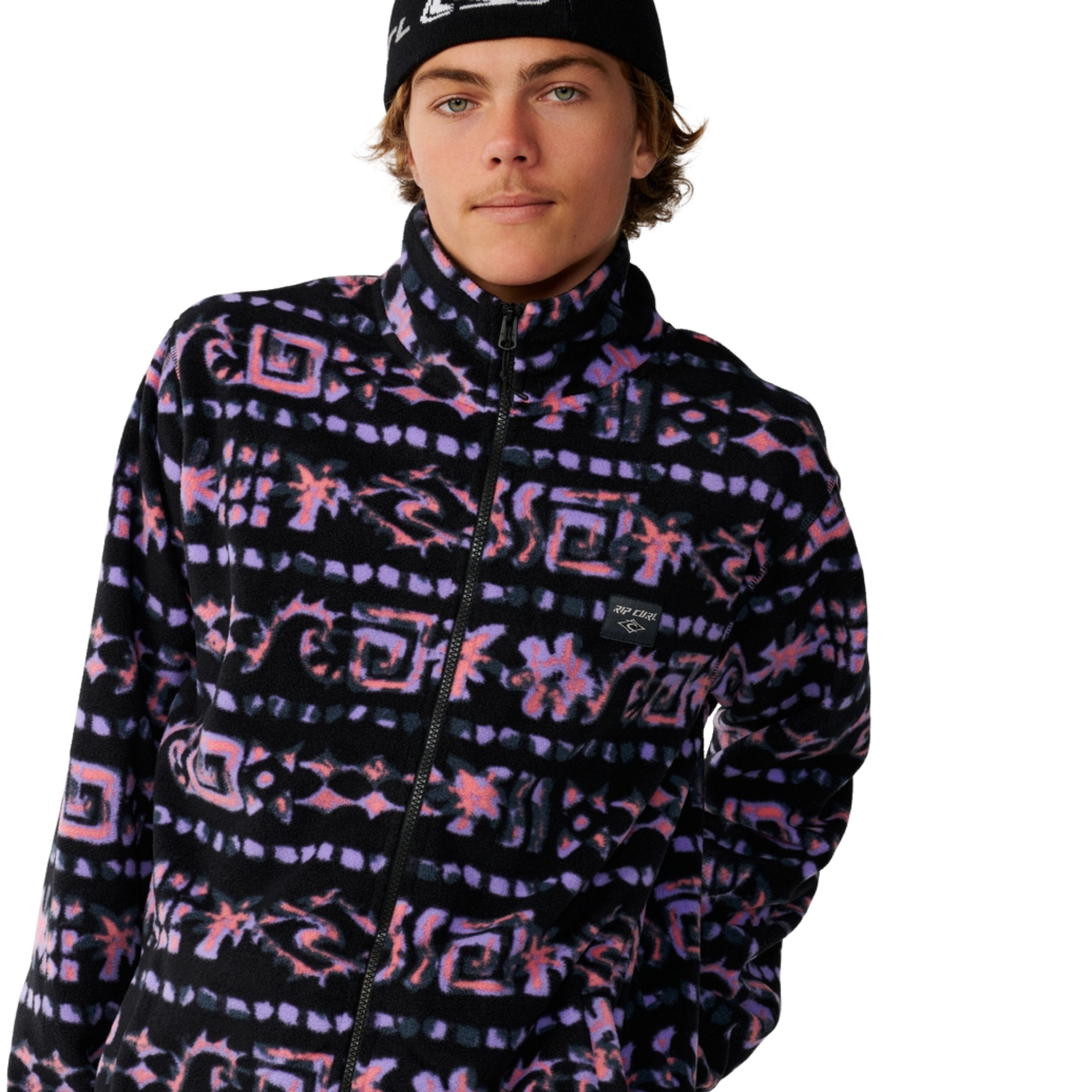 Rip Curl Men's Sessions Polar Full Zip Fleece Jacket Black 0090 0DOMFL