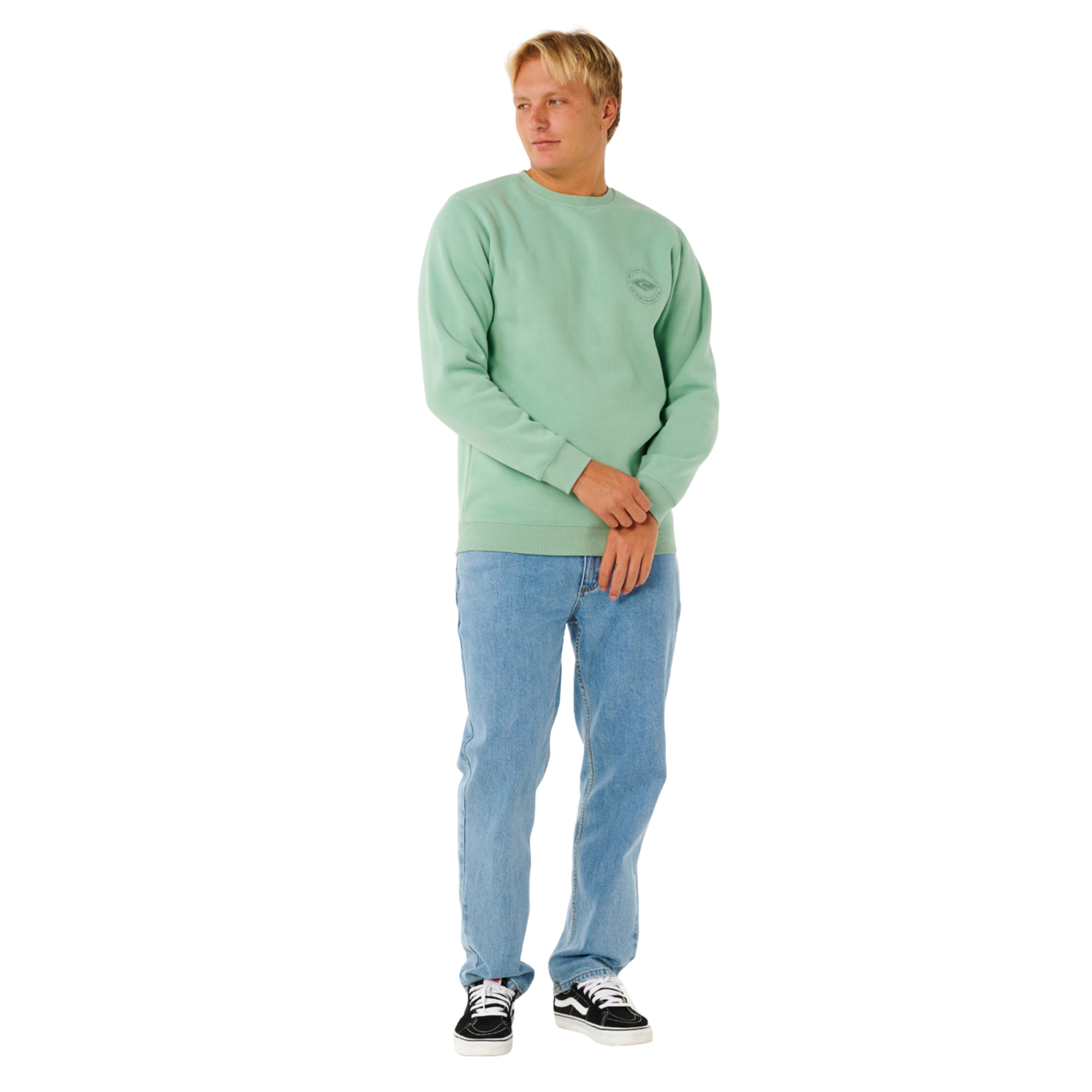 Rip Curl Men's Stapler Crew Neck Sweatshirt (Aloe)