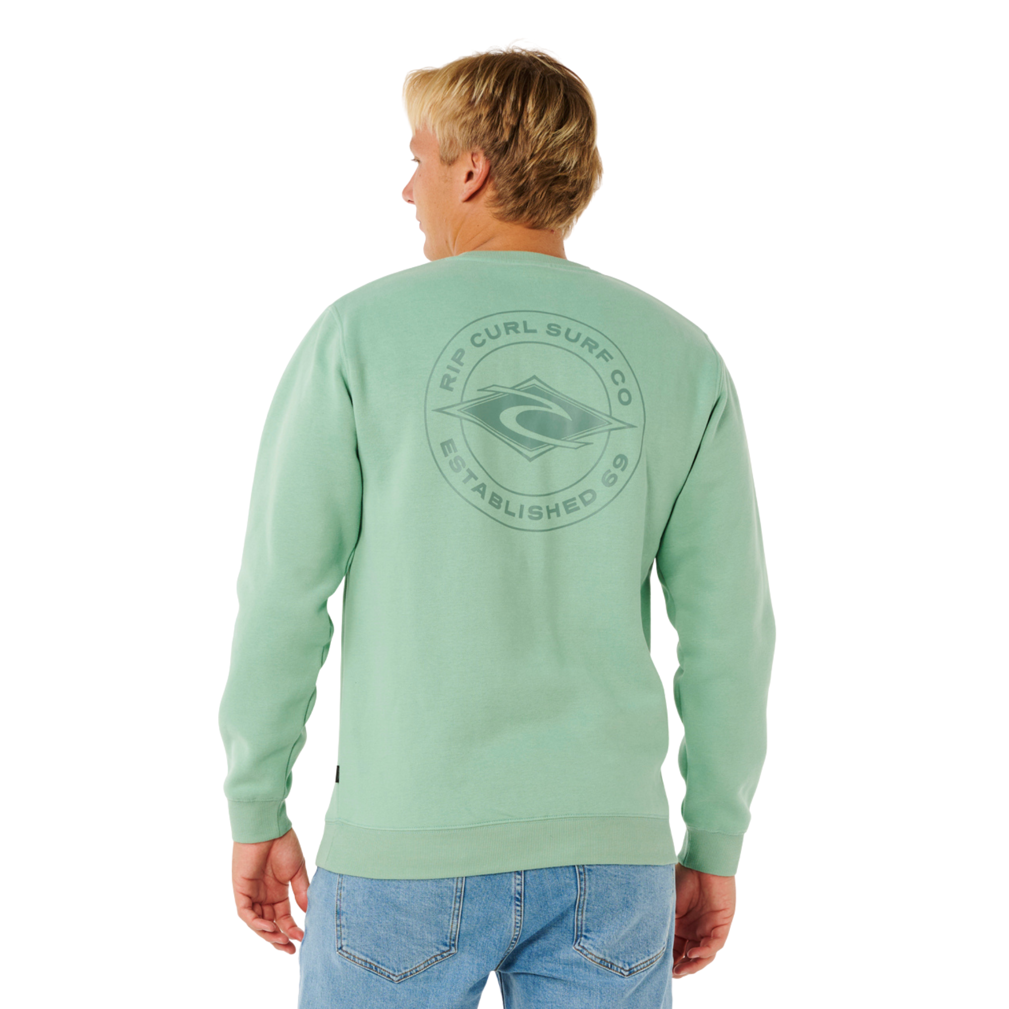 Rip Curl Men's Stapler Crew Neck Sweatshirt (Aloe)