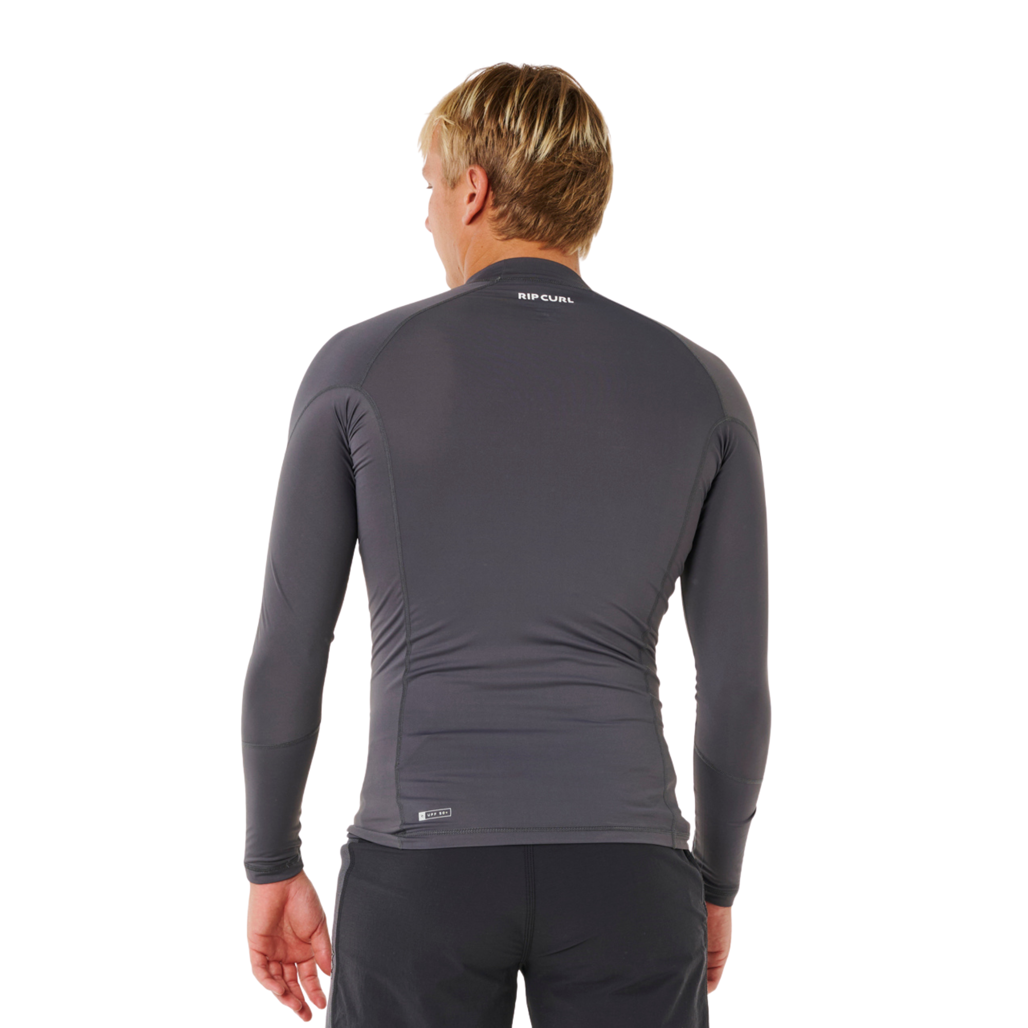 Rip Curl Men's Waves UPF50 Performance Long Sleeve Rash Vest (Charcoal Grey)