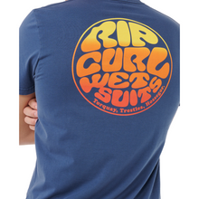 Load image into Gallery viewer, Rip Curl Men&#39;s Wettie Passage Icon Short Sleeve Tee (Light Navy)
