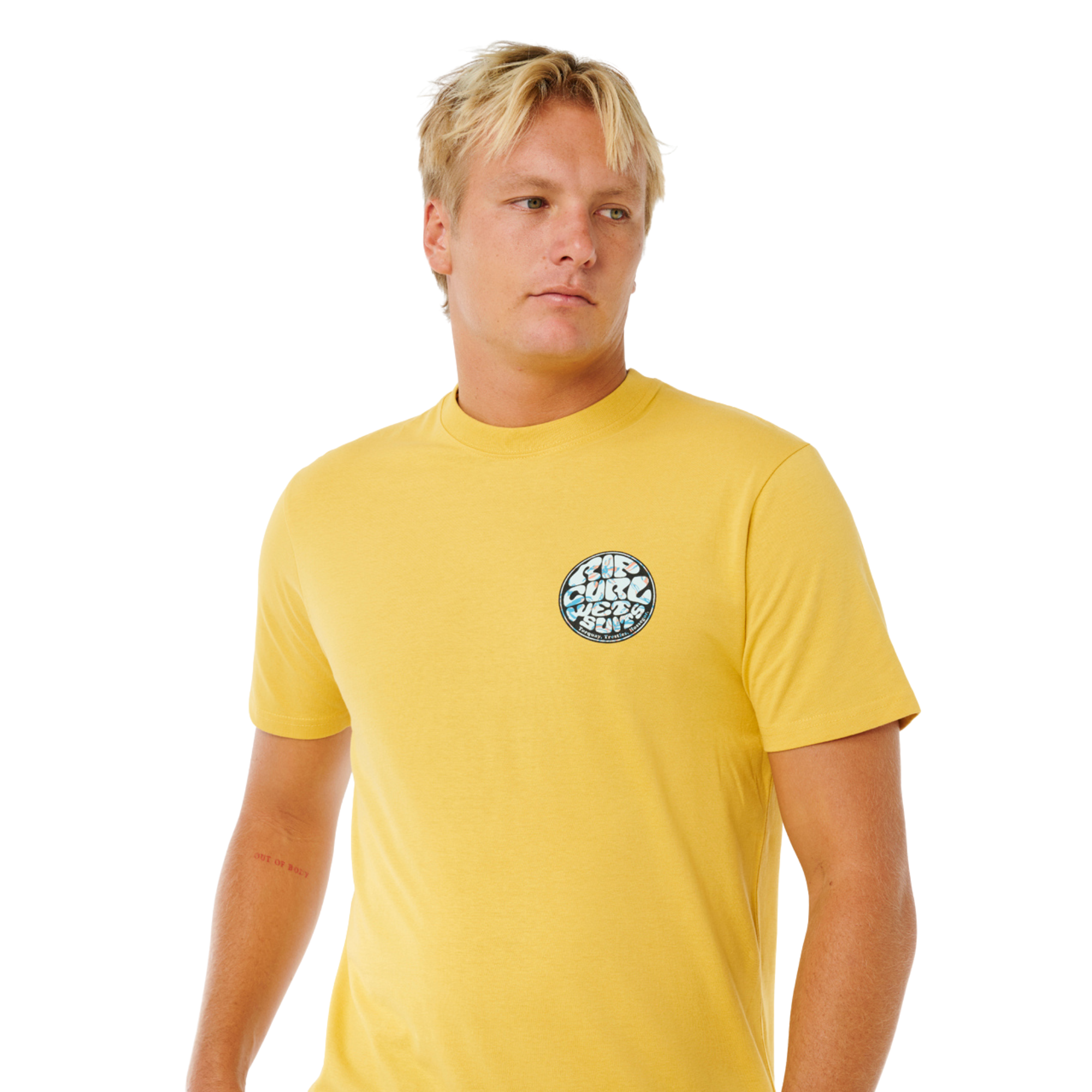 Rip Curl Men's Wettie Passage Icon Short Sleeve Tee (Ochre)