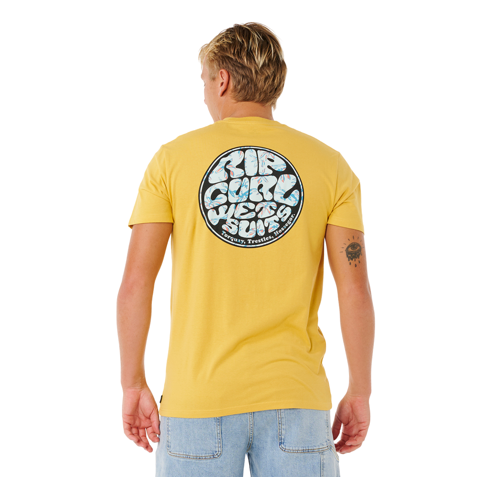 Rip Curl Men's Wettie Passage Icon Short Sleeve Tee (Ochre)