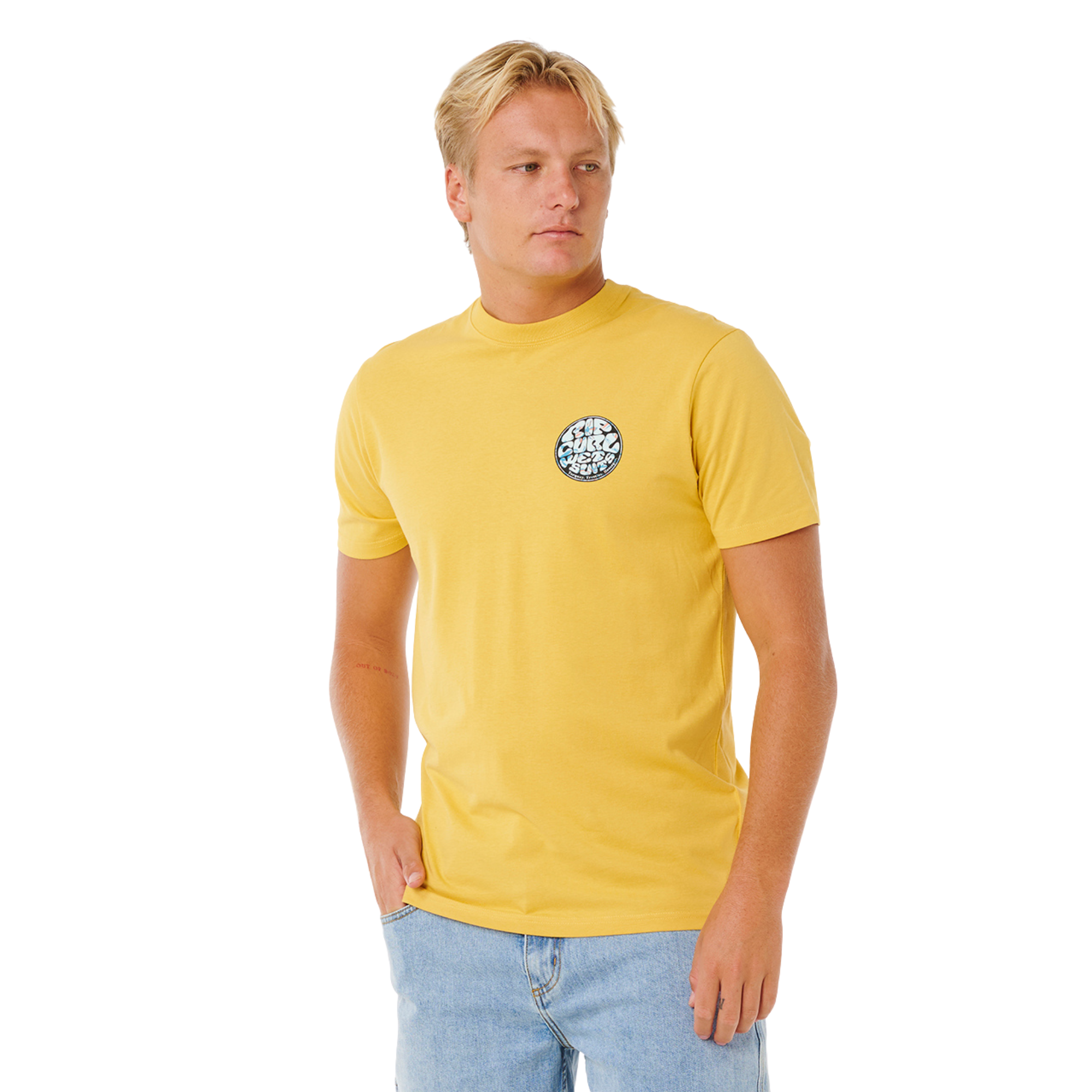 Rip Curl Men's Wettie Passage Icon Short Sleeve Tee (Ochre)