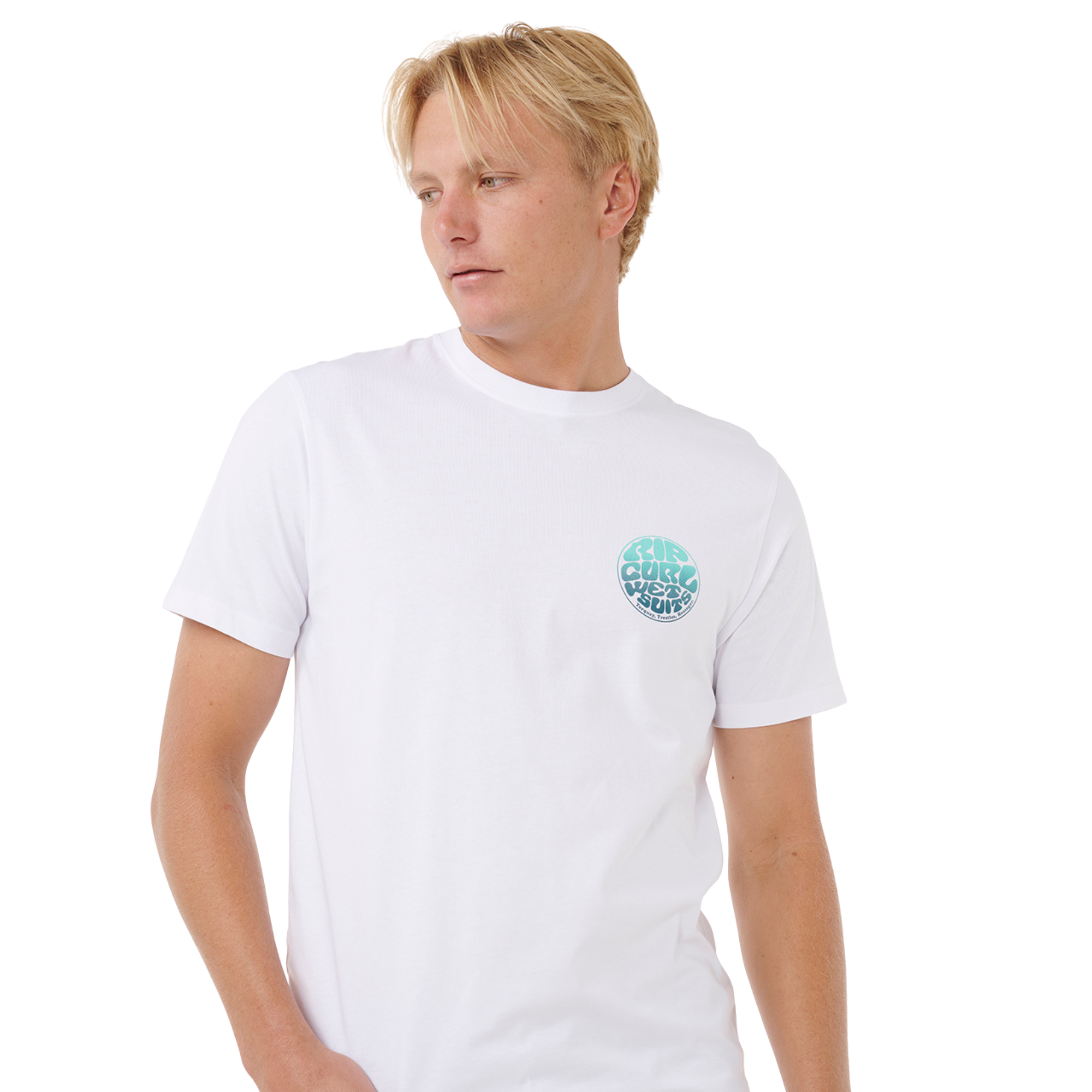Rip Curl Men's Wettie Passage Icon Short Sleeve Tee (Optical White)