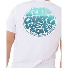 Load image into Gallery viewer, Rip Curl Men&#39;s Wettie Passage Icon Short Sleeve Tee (Optical White)
