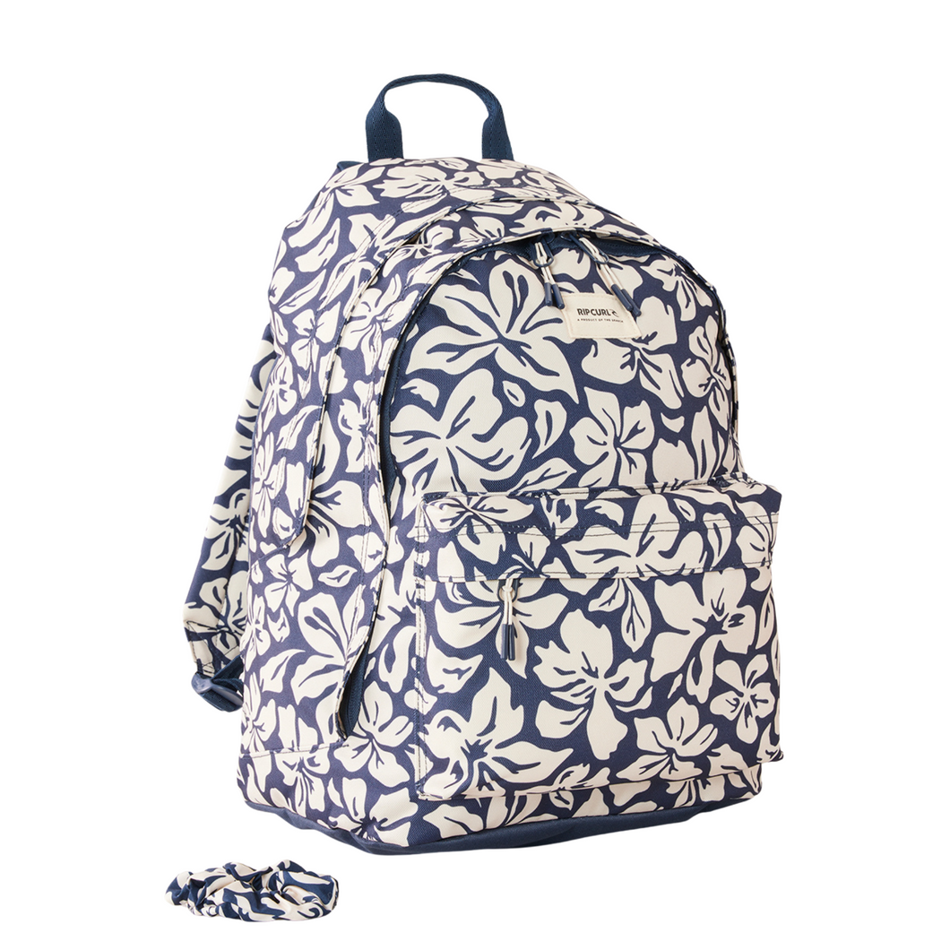 Rip Curl Double Dome Backpack + Matching Scrunchie (24L)(Navy)