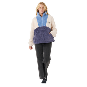 Rip Curl Women's Block Party Polar Half Zip Fleece (Blue)