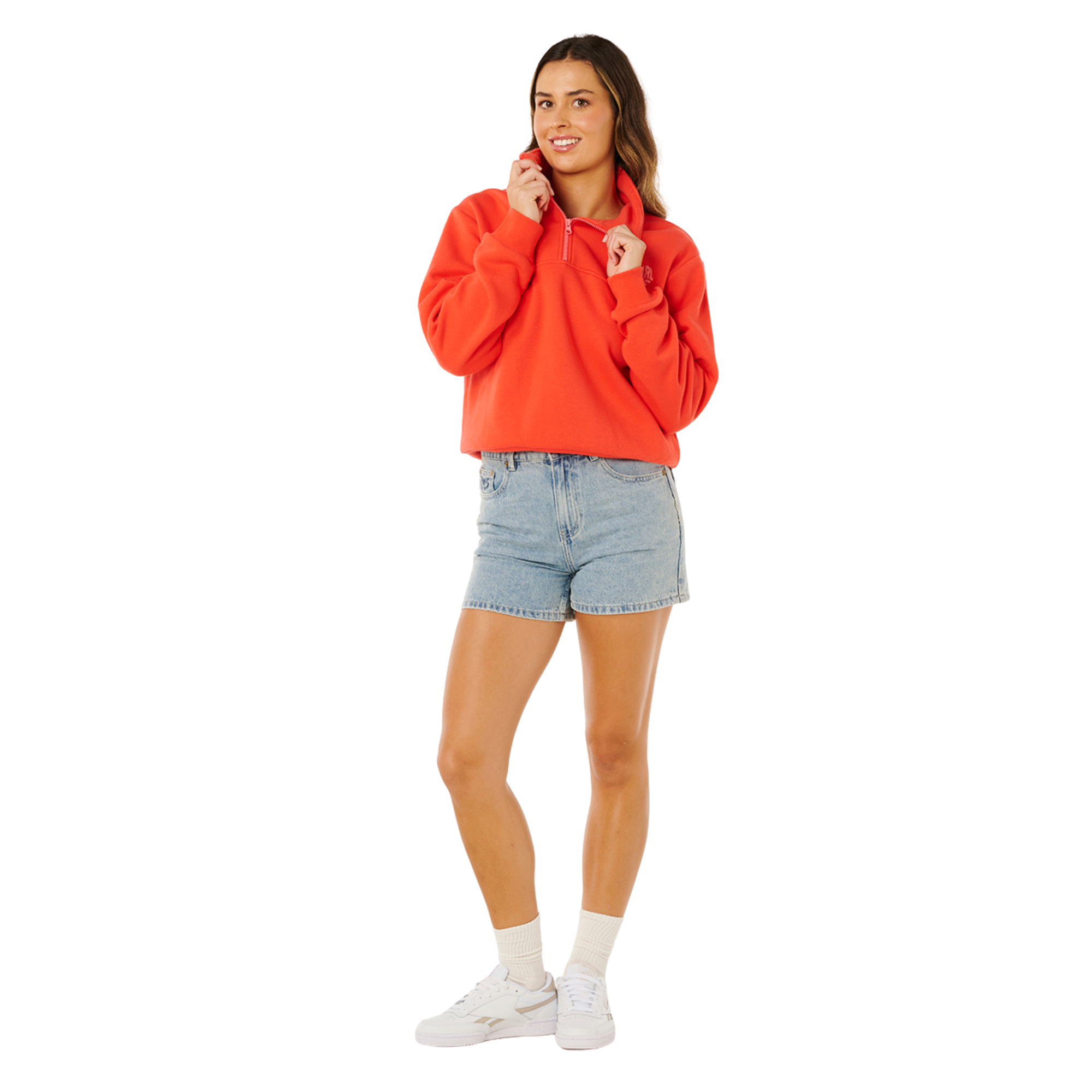 Rip Curl Women's Heart Half Zip Fleece (Red)