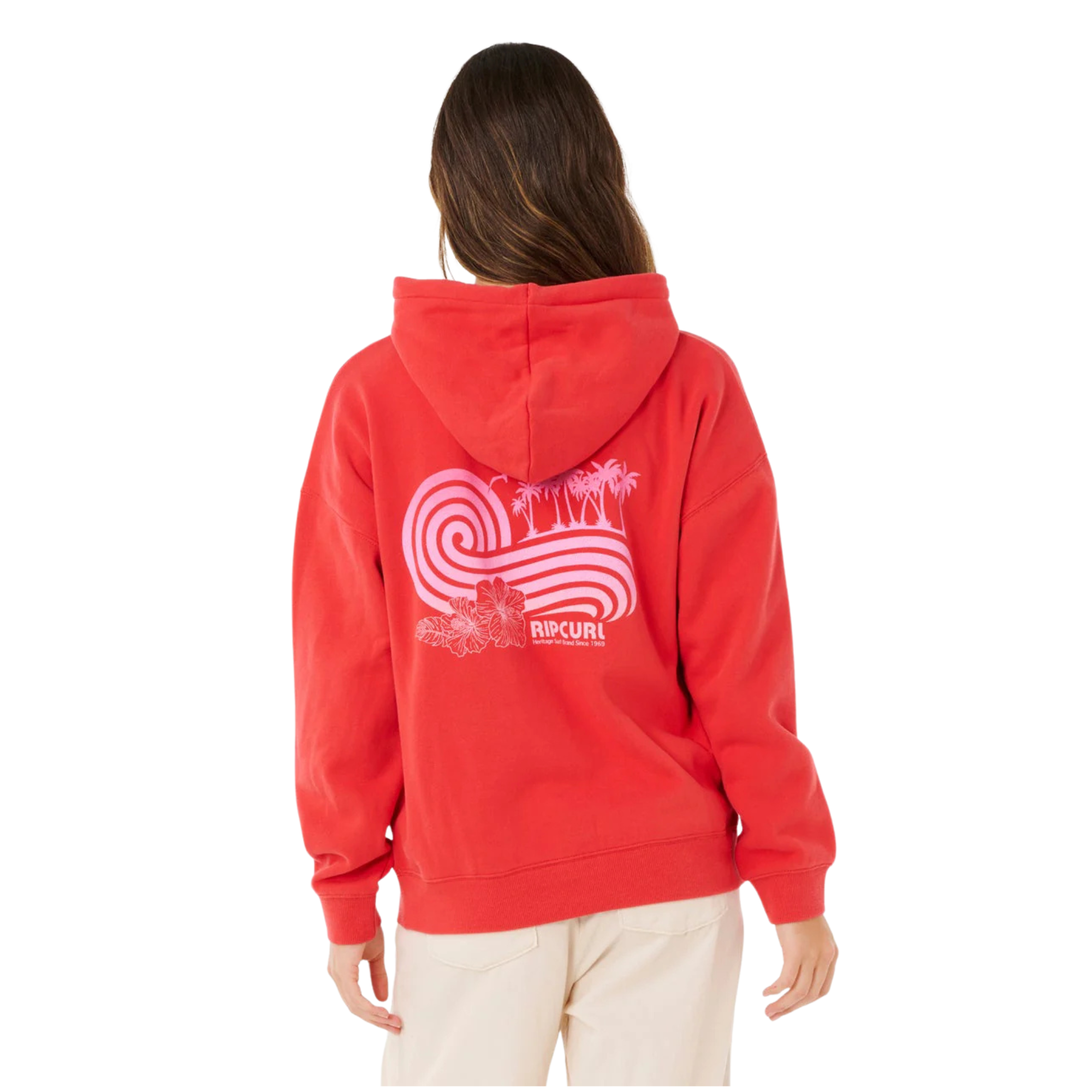 Rip Curl Women's Ocean Break Heritage Fleece Hoody (Deep Red)