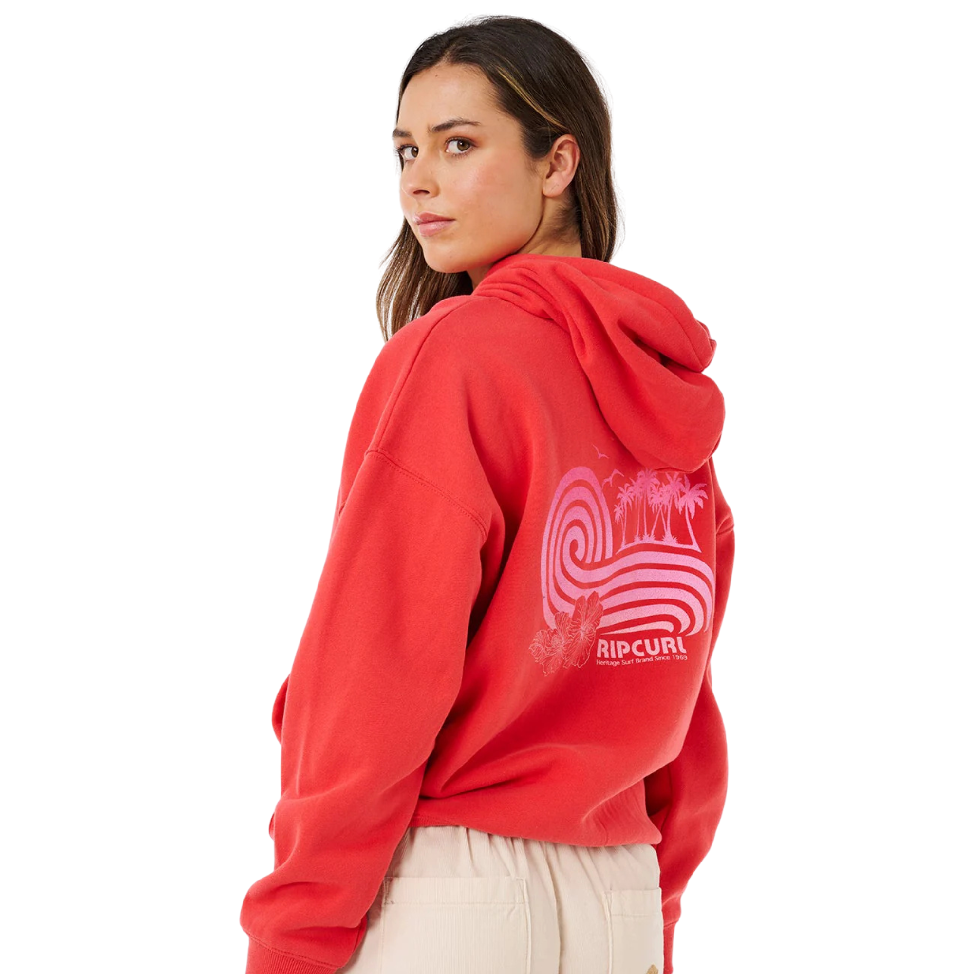 Rip Curl Women's Ocean Break Heritage Fleece Hoody (Deep Red)