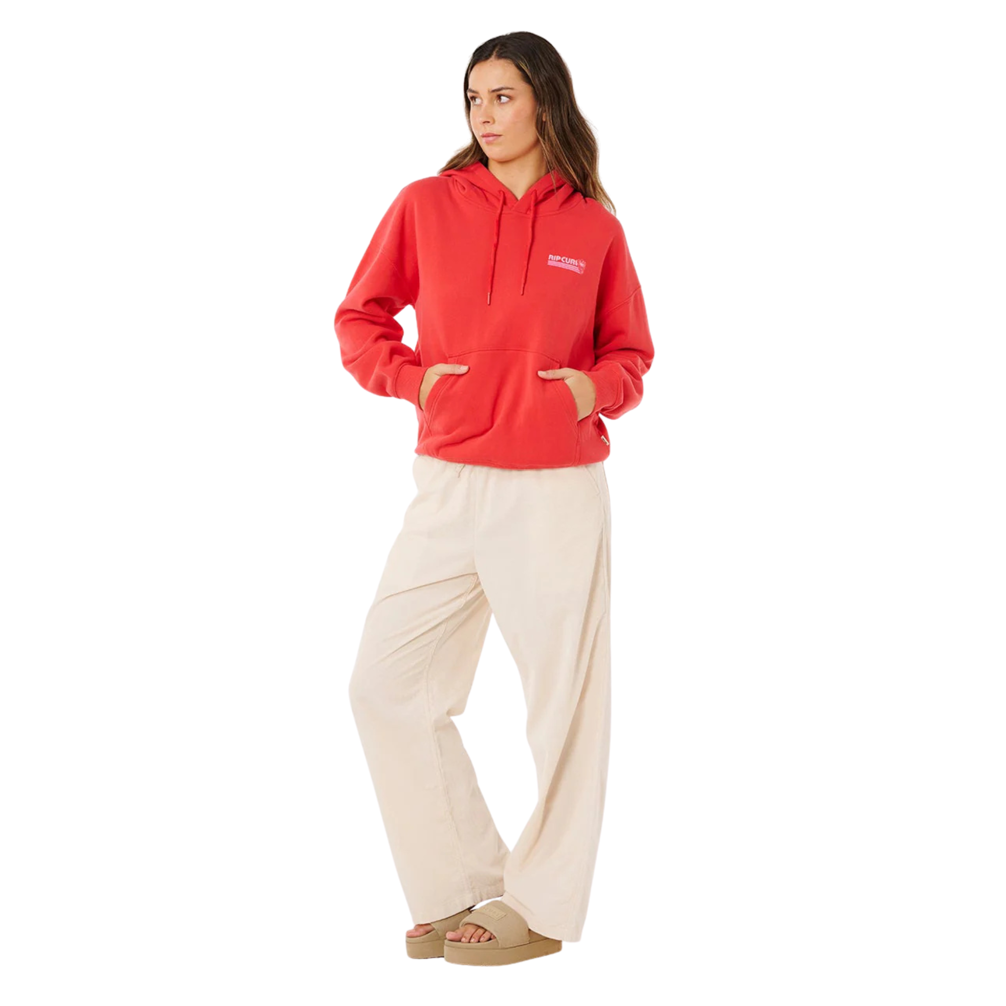Rip Curl Women's Ocean Break Heritage Fleece Hoody (Deep Red)