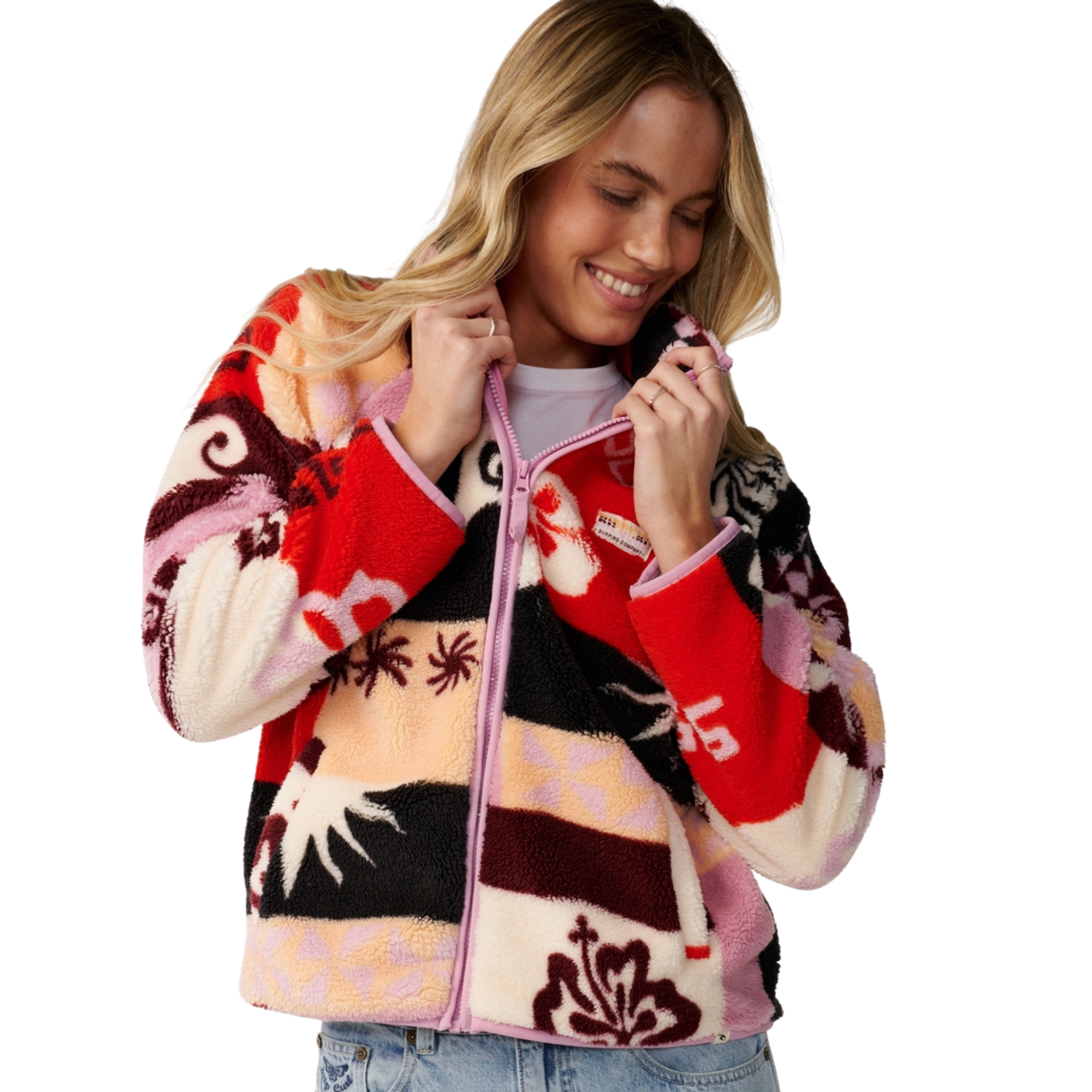 Rip Curl Women's Party Pack Polar Full Zip Fleece Multi 8817 0EGWFL