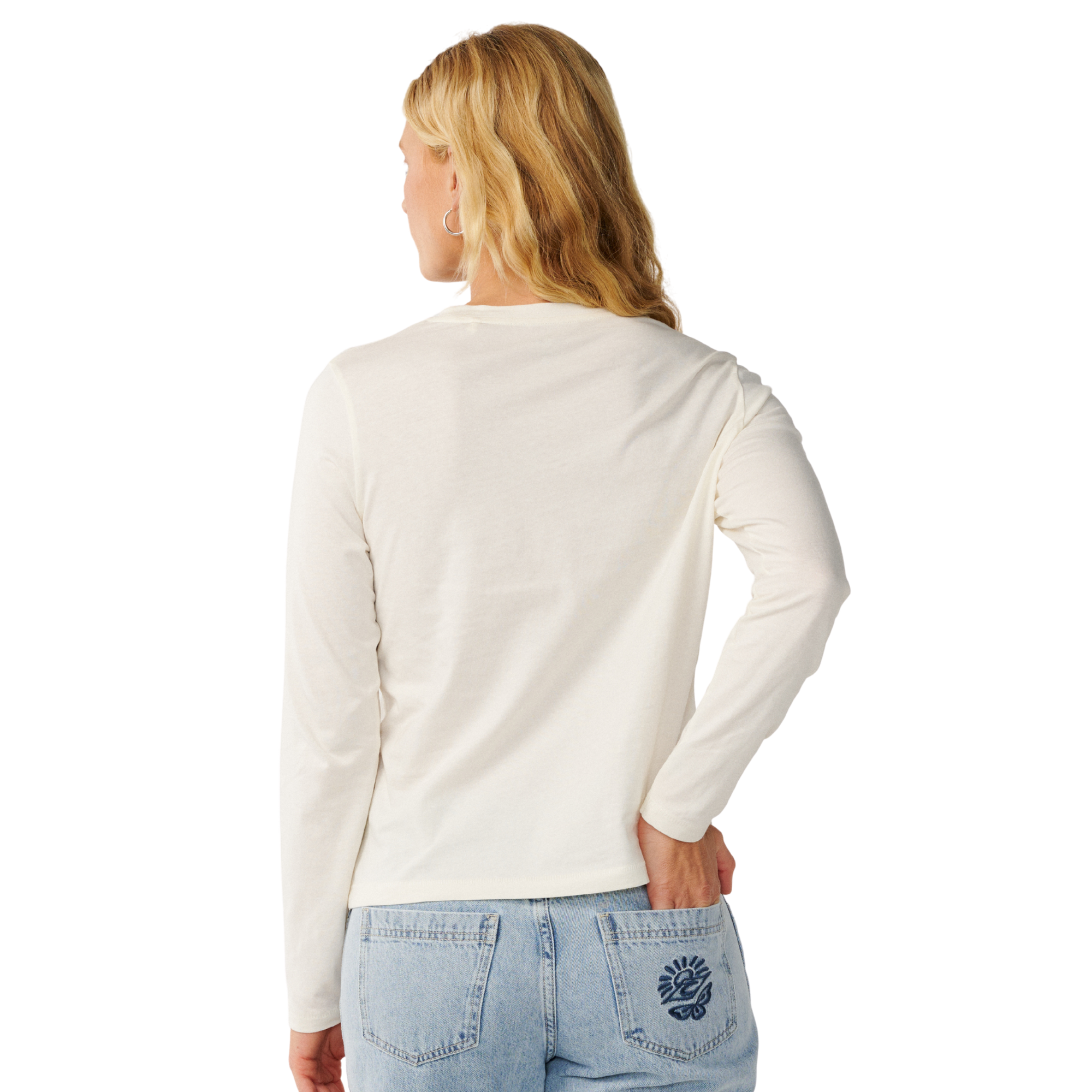 Rip Curl Women's Party Wave Long Sleeve Tee Off White 0003 0Q8WTE