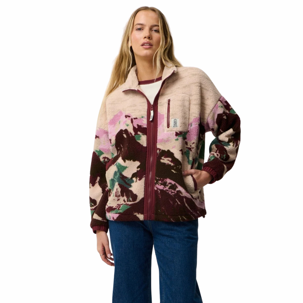 Rip Curl Women's Search Series Bonded Polar Full Zip Fleece (Dark Plum)