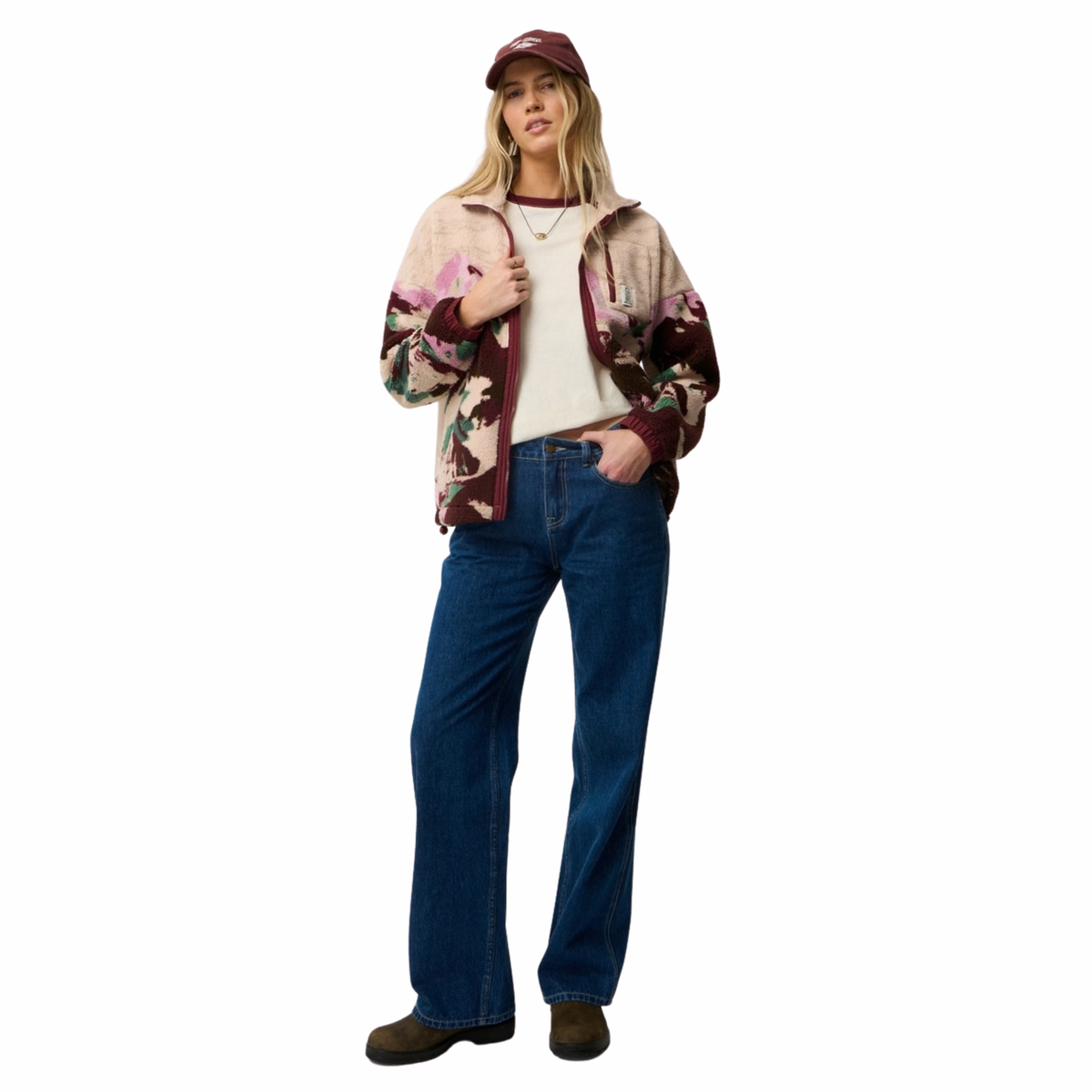 Rip Curl Women's Search Series Bonded Polar Full Zip Fleece (Dark Plum)