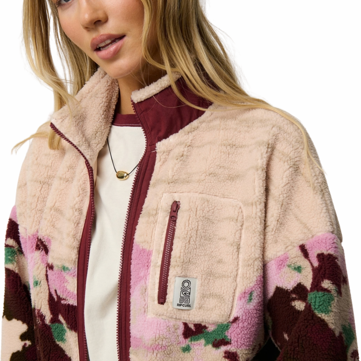 Rip Curl Women's Search Series Bonded Polar Full Zip Fleece (Dark Plum)