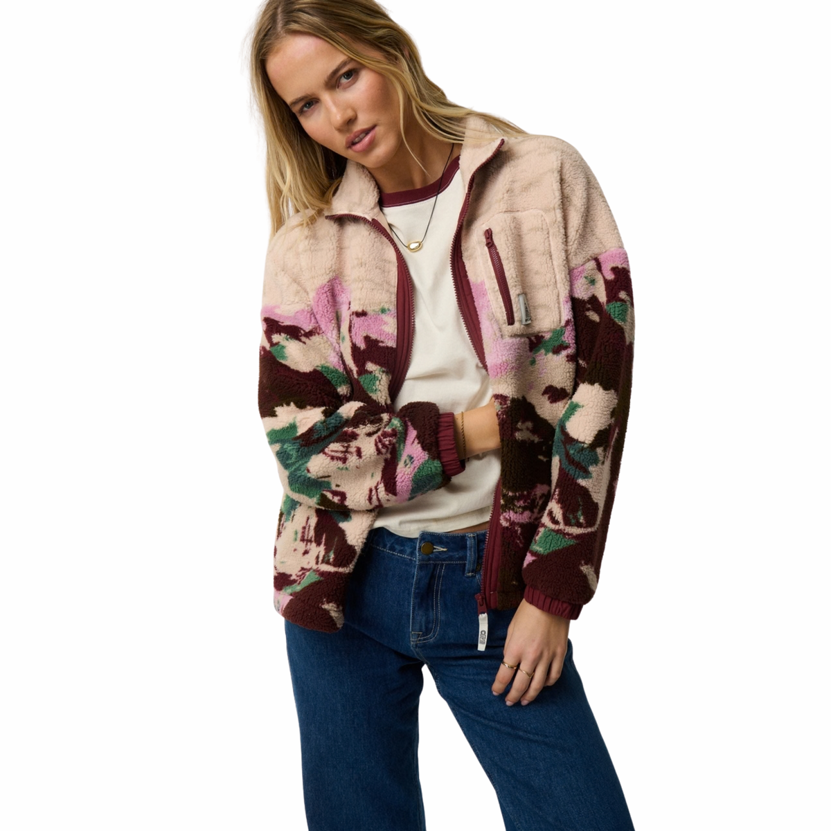Rip Curl Women's Search Series Bonded Polar Full Zip Fleece (Dark Plum)