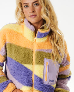 Rip Curl Women's Sunrise Wavy Polar Full Zip Fleece (Multicolour)