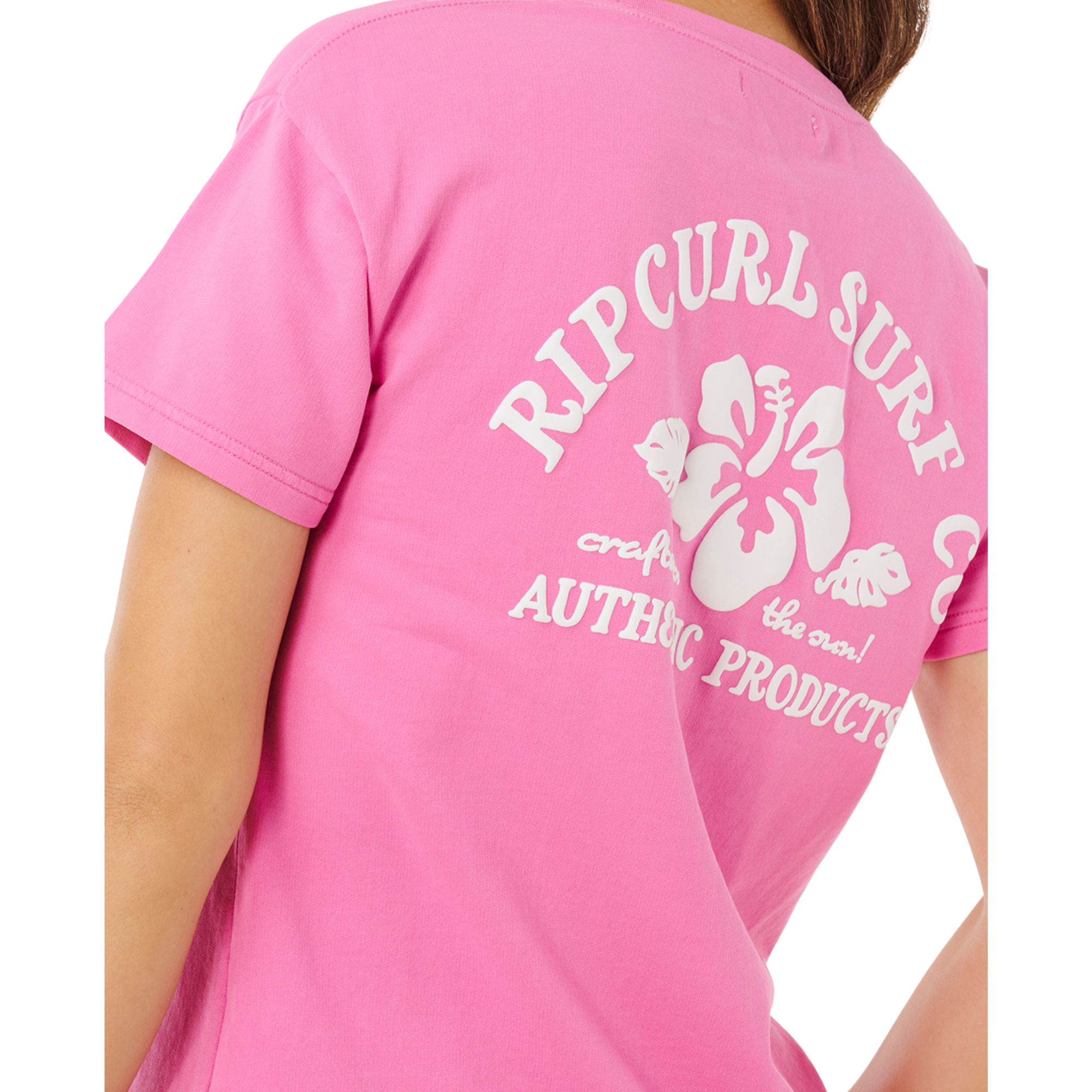 Rip Curl Women's Surf Puff Party Pack Relaxed Short Sleeve Tee (Super Pink)