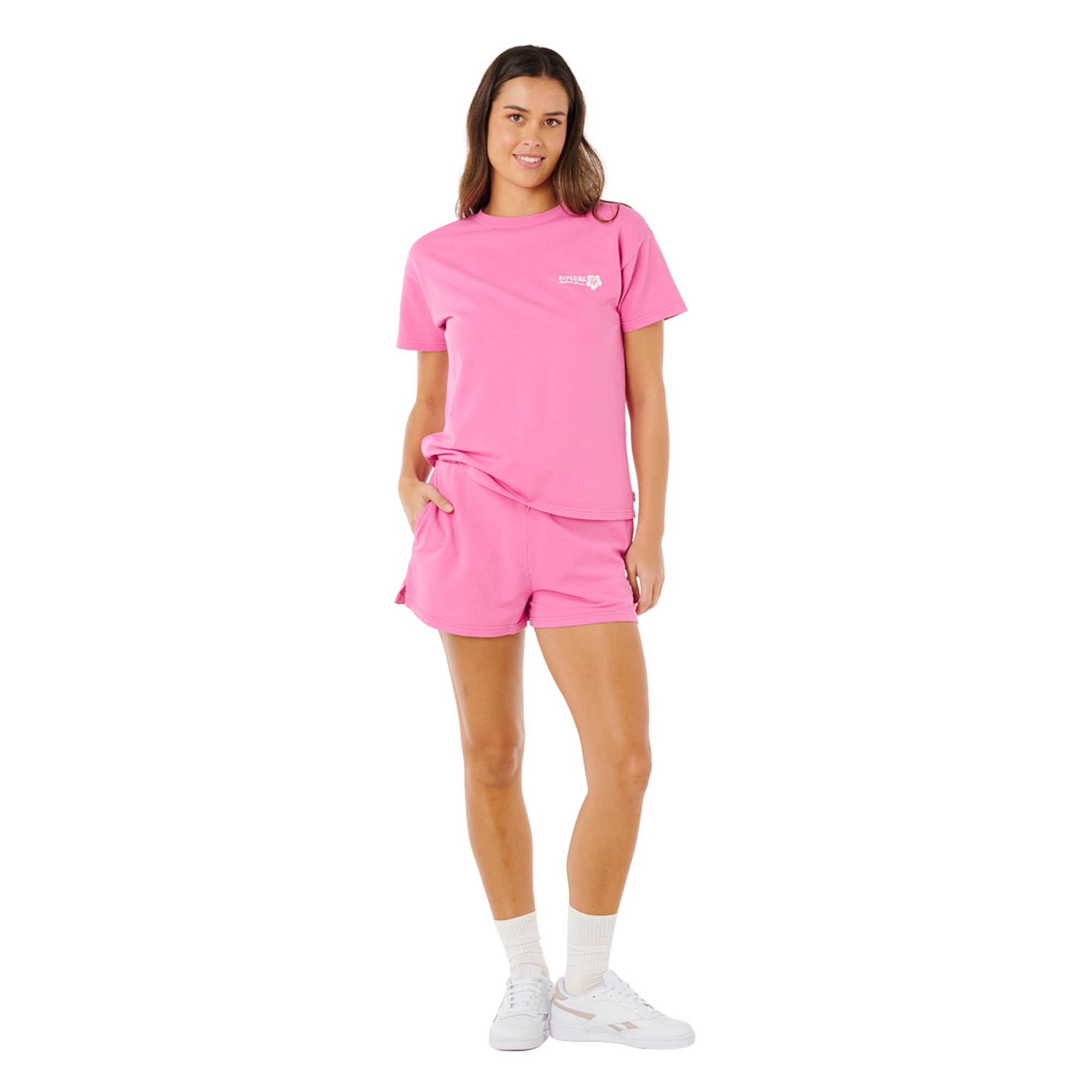 Rip Curl Women's Surf Puff Party Pack Relaxed Short Sleeve Tee (Super Pink)