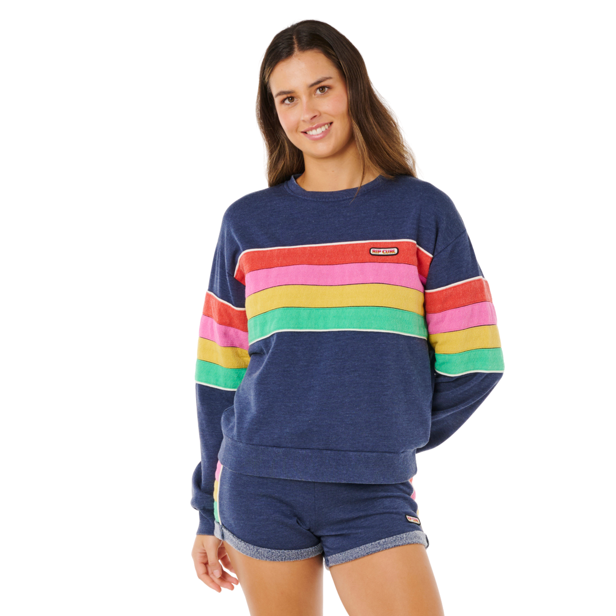 Rip Curl Women's Surf Revival Relaxed Crew Neck Sweatshirt (Dark Navy)