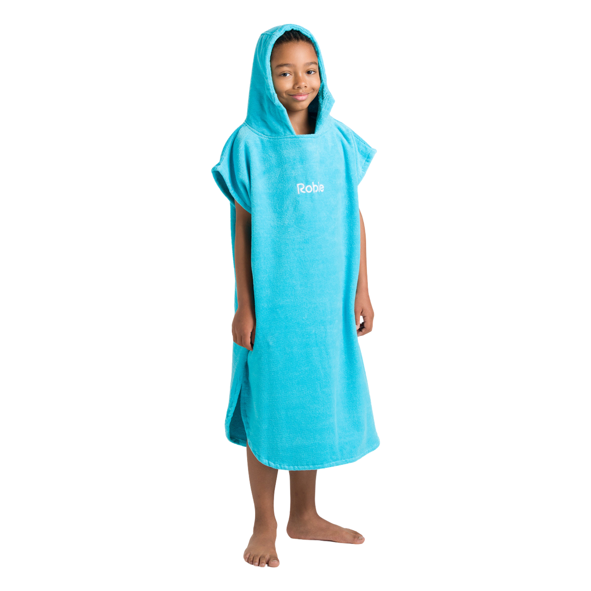 Robie Original - Junior Hooded Short Sleeve Changing Robe (Hawaiian Blue)