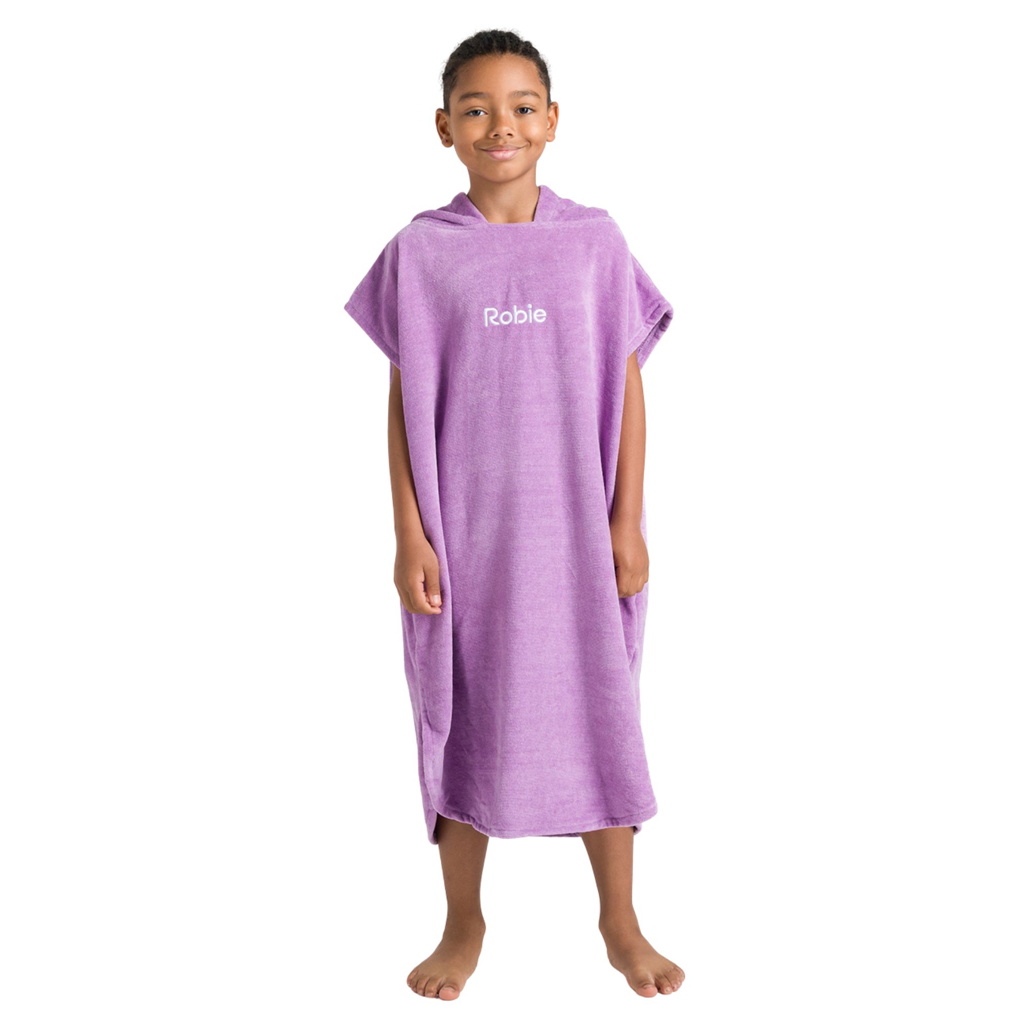 Robie Original - Junior Hooded Short Sleeve Changing Robe (Orchid)