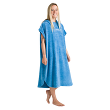 Load image into Gallery viewer, Robie Original - Adult Unisex Hooded Short Sleeve Changing Robe (Cornflower Blue)
