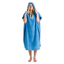 Load image into Gallery viewer, Robie Original - Adult Unisex Hooded Short Sleeve Changing Robe (Cornflower Blue)
