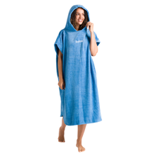 Load image into Gallery viewer, Robie Original - Adult Unisex Hooded Short Sleeve Changing Robe (Cornflower Blue)
