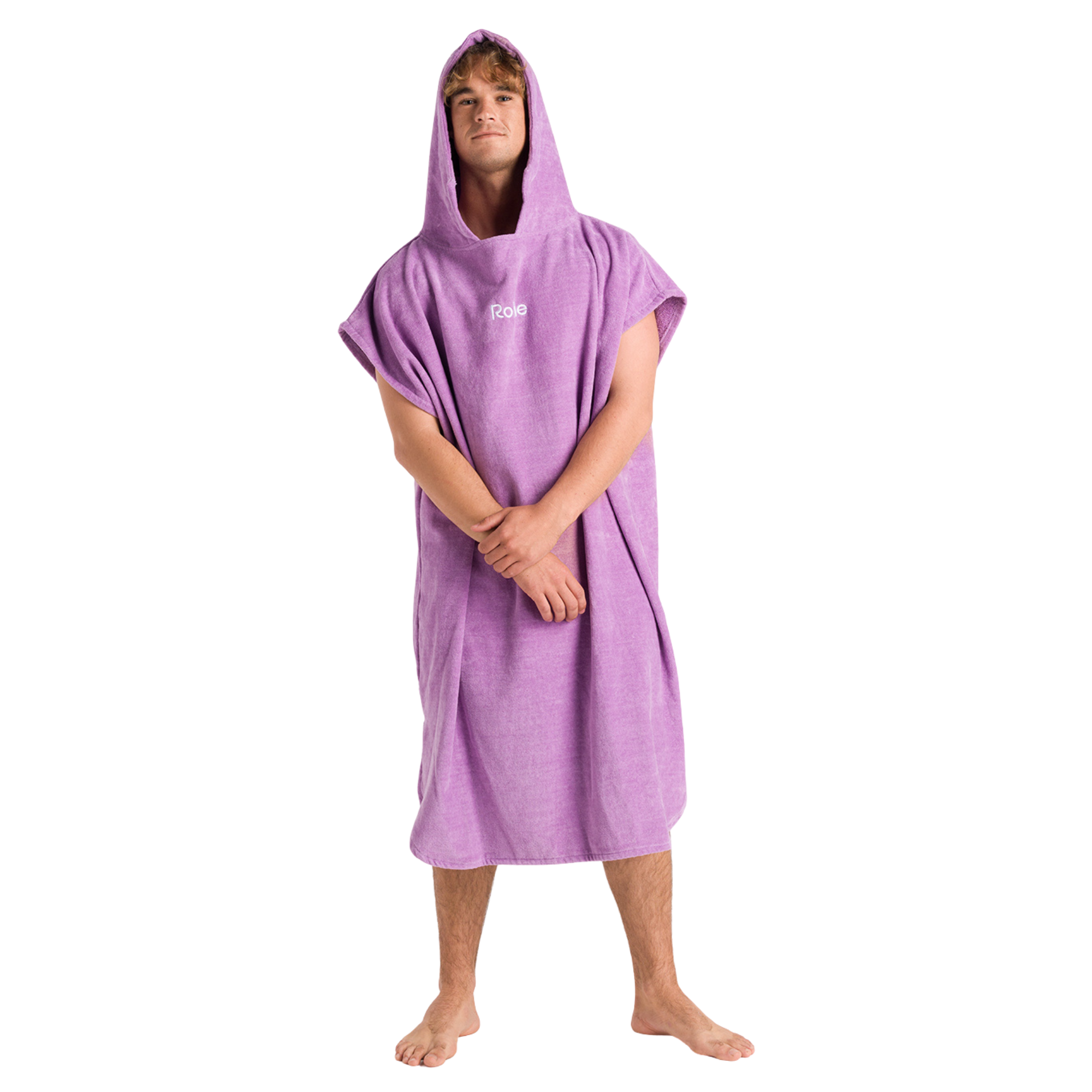 Robie Original - Adult Unisex Hooded Short Sleeve Changing Robe (Orchid)