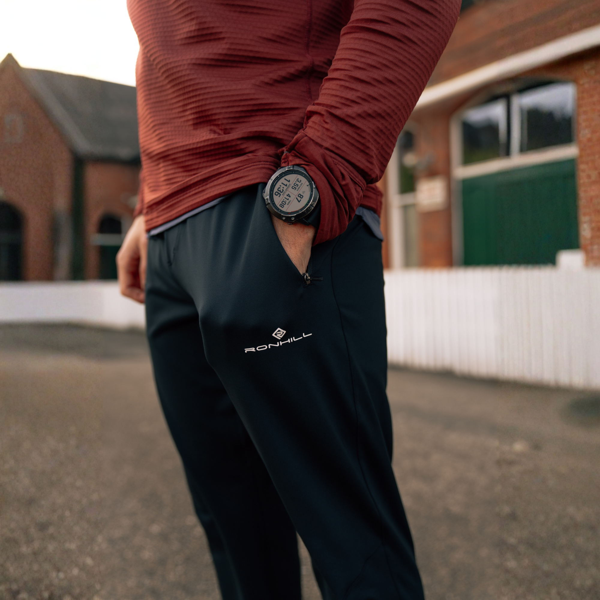 Ronhill Men's Core Slim Fit Trackster Trousers (All Black)